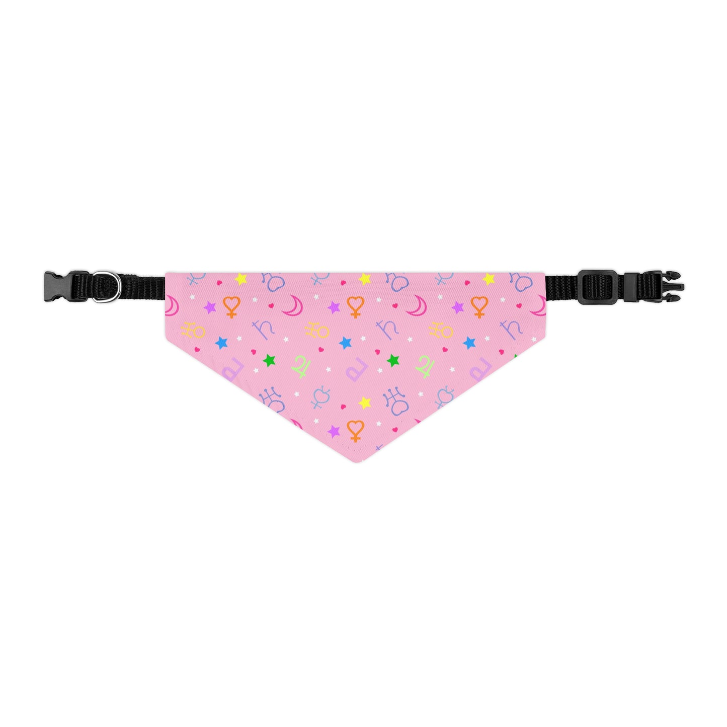 Moon Anime Symbols Pet Bandana Moon Wands Collar, kawaii lolita style pink anime pet cosplay, dog bandana