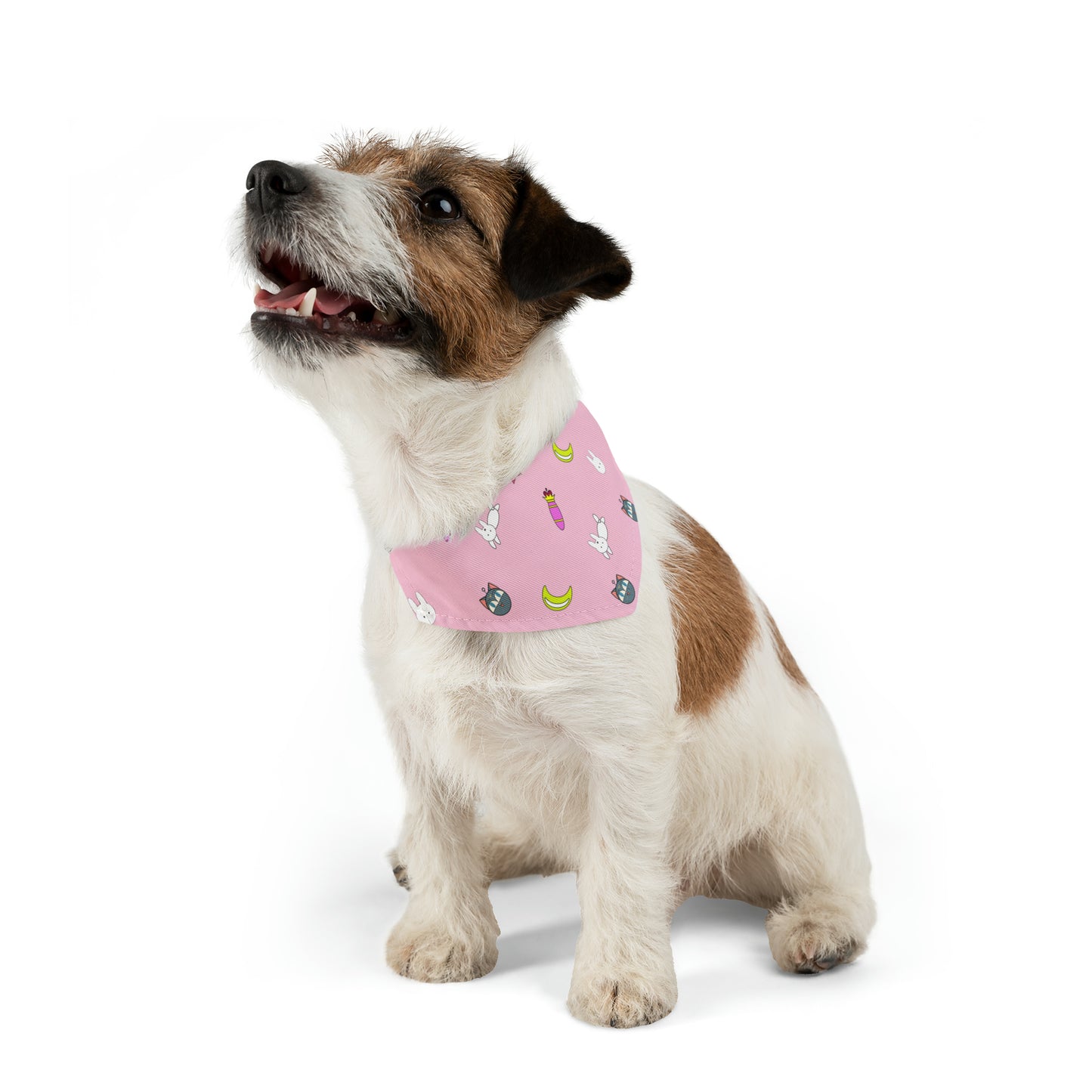 Strawberry Pet Bandana Moon Wands Collar, kawaii lolita style pink anime pet cosplay, dog bandana