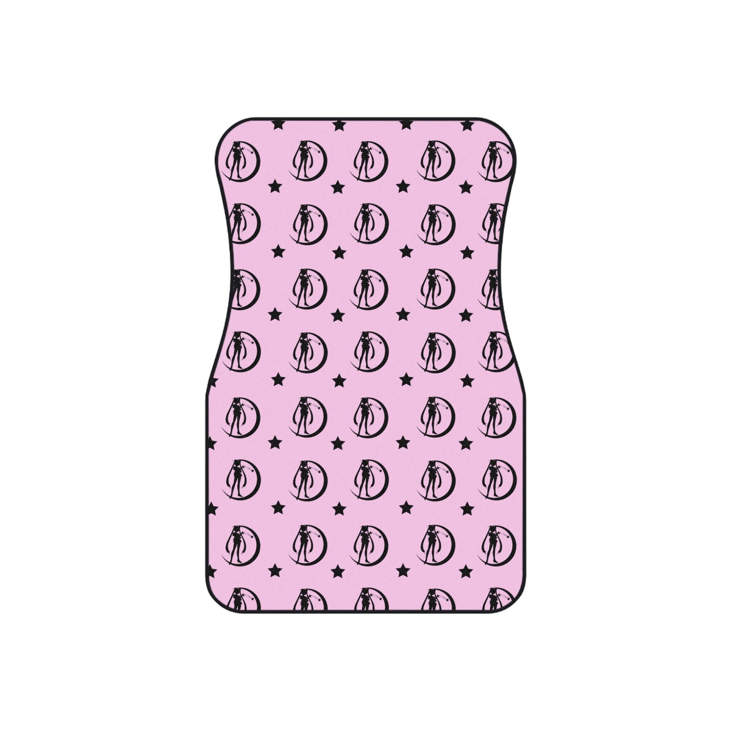 Car Mats (2x Front) Kawaii Floor mats, moon symbols planets pink silhouette cosplay car
