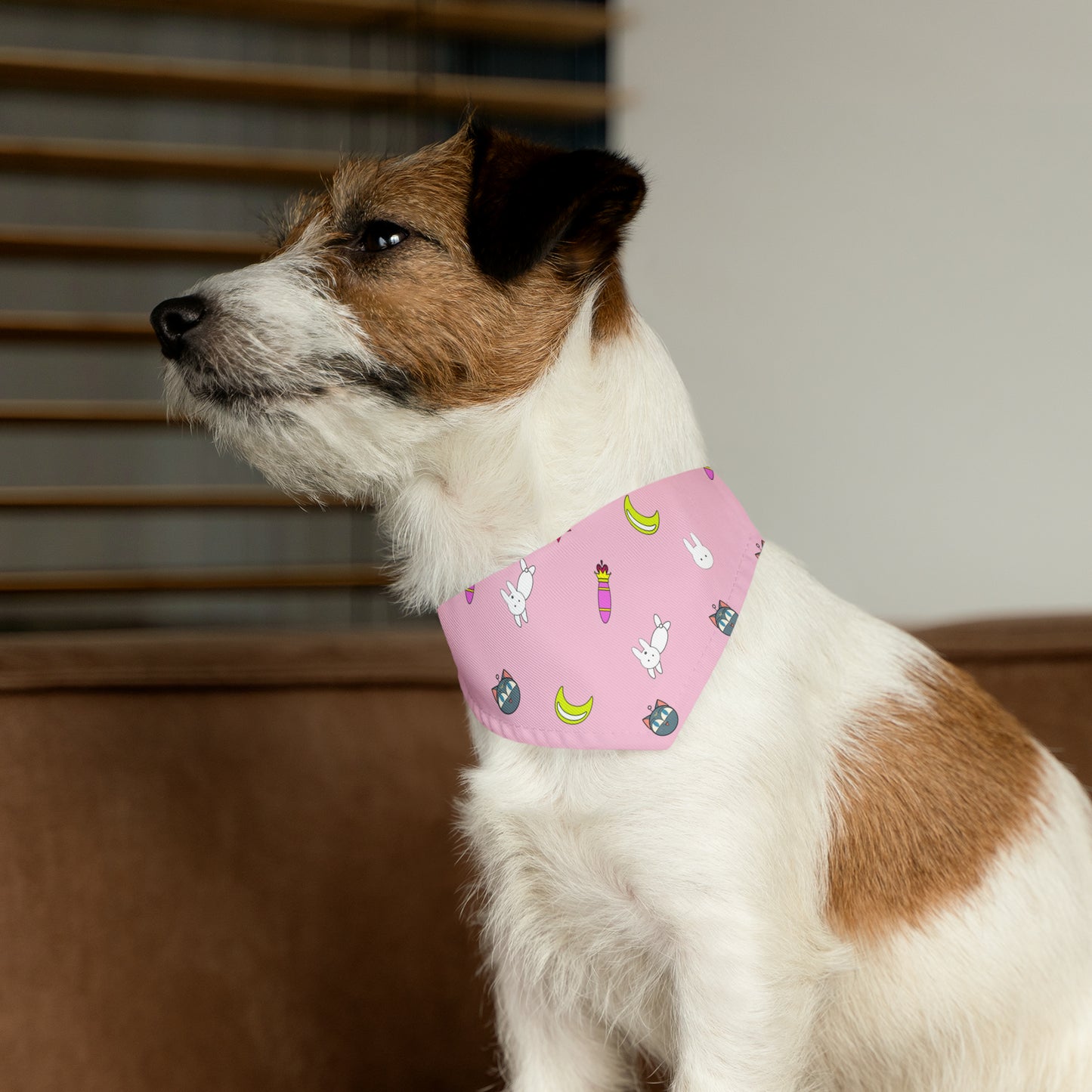 Strawberry Pet Bandana Moon Wands Collar, kawaii lolita style pink anime pet cosplay, dog bandana
