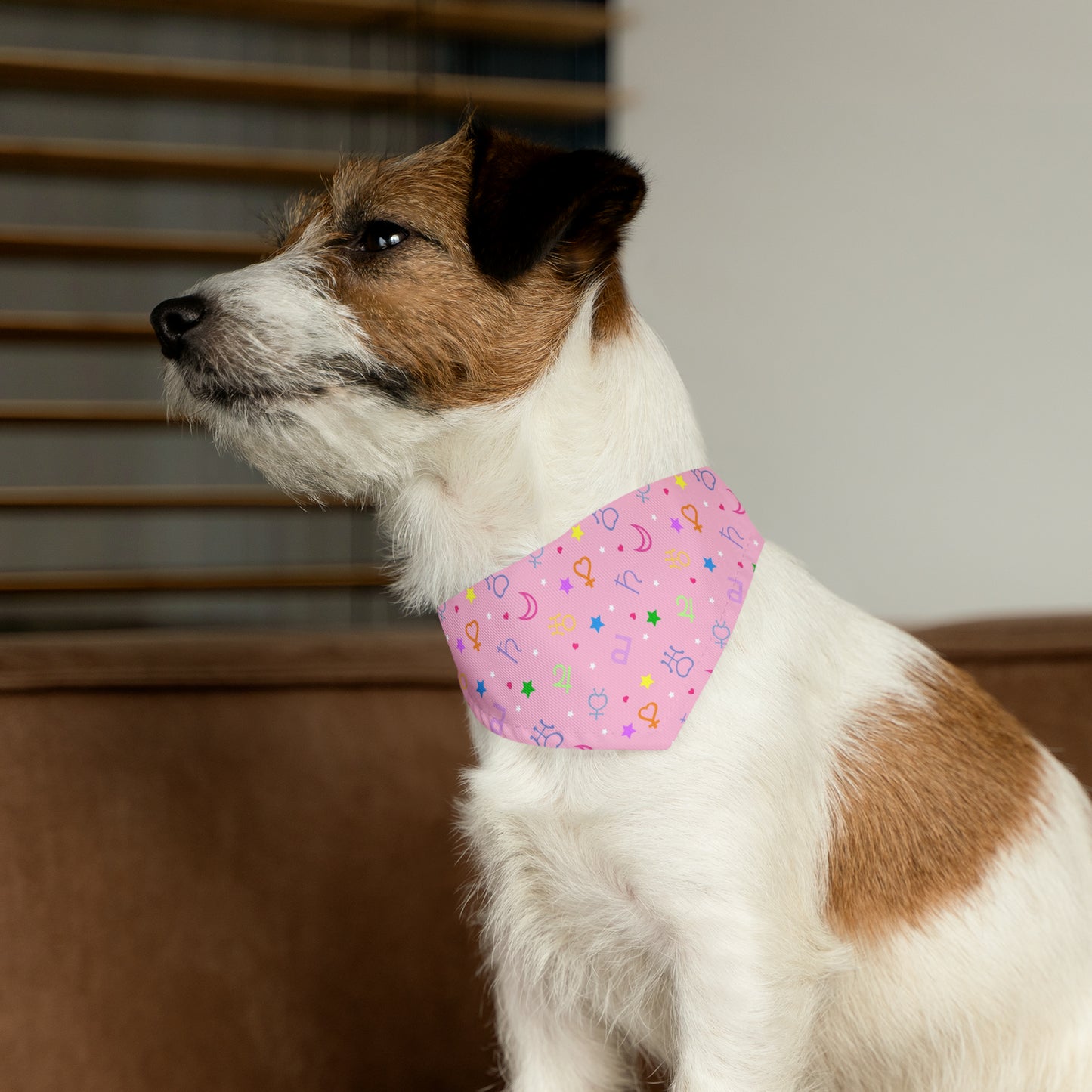 Moon Anime Symbols Pet Bandana Moon Wands Collar, kawaii lolita style pink anime pet cosplay, dog bandana