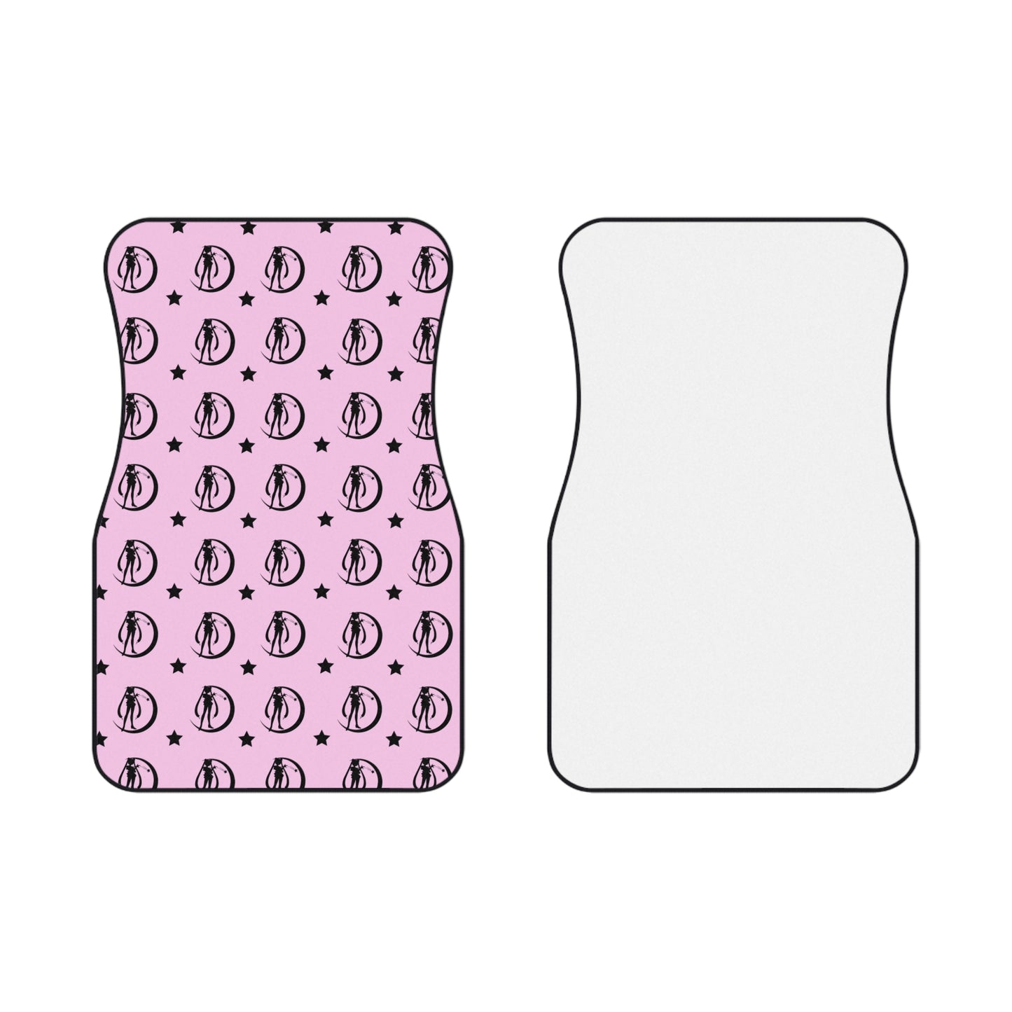 Car Mats (2x Front) Kawaii Floor mats, moon symbols planets pink silhouette cosplay car