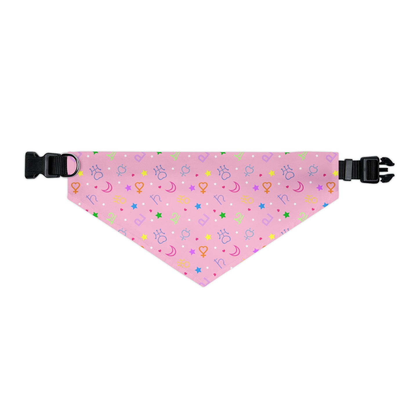 Moon Anime Symbols Pet Bandana Moon Wands Collar, kawaii lolita style pink anime pet cosplay, dog bandana
