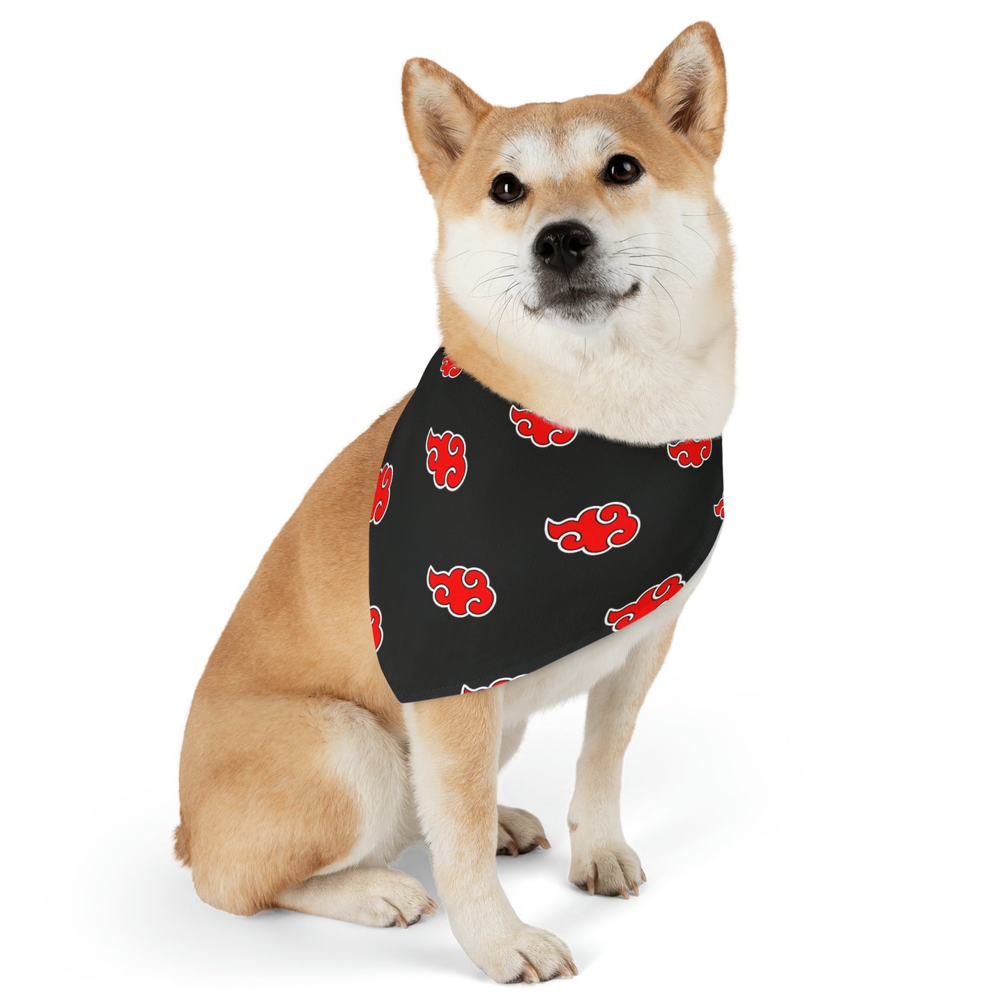 Red Cloud Akatsuki Anime Pet Bandana jutsu ninja collar cosplay dog black and red cartoon