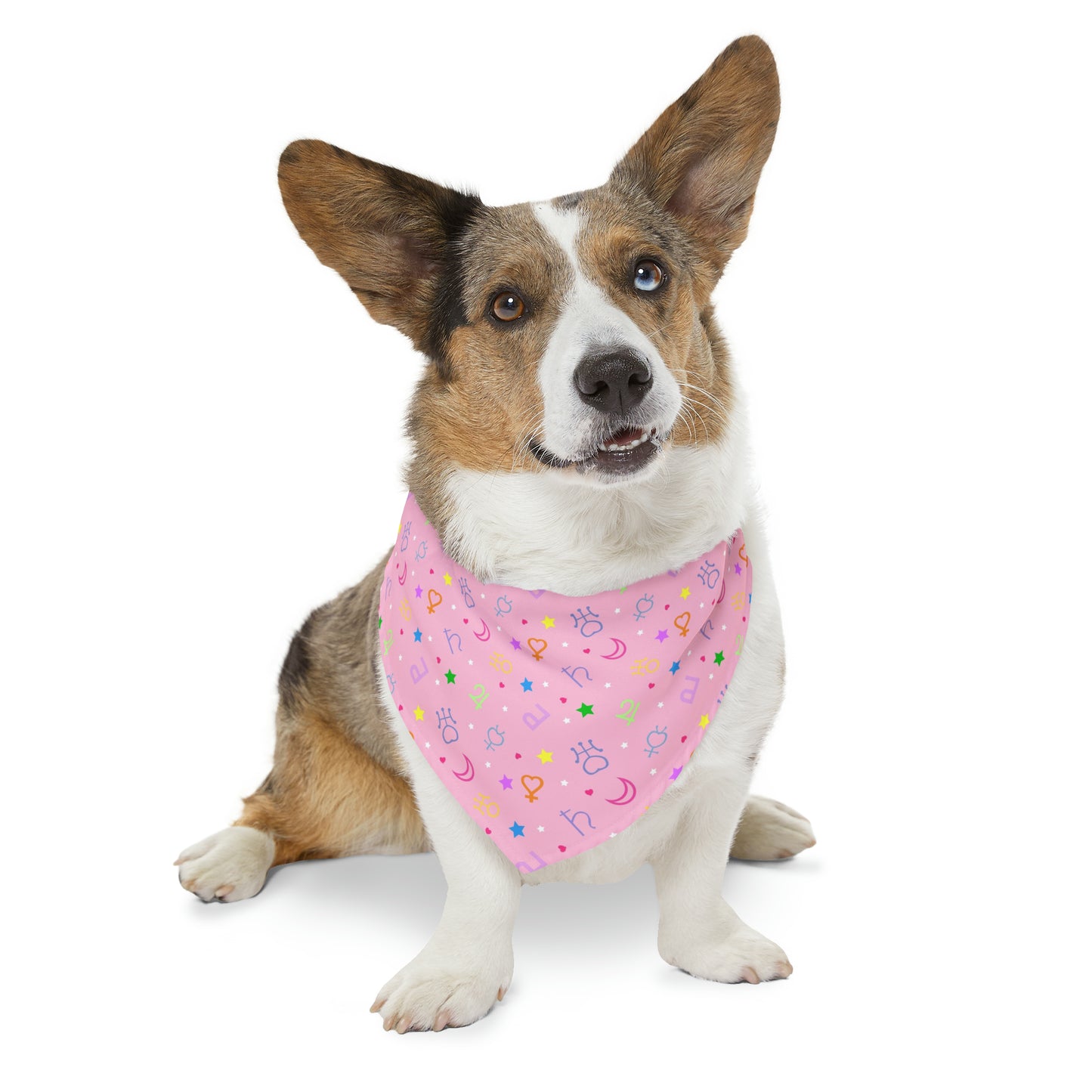 Moon Anime Symbols Pet Bandana Moon Wands Collar, kawaii lolita style pink anime pet cosplay, dog bandana