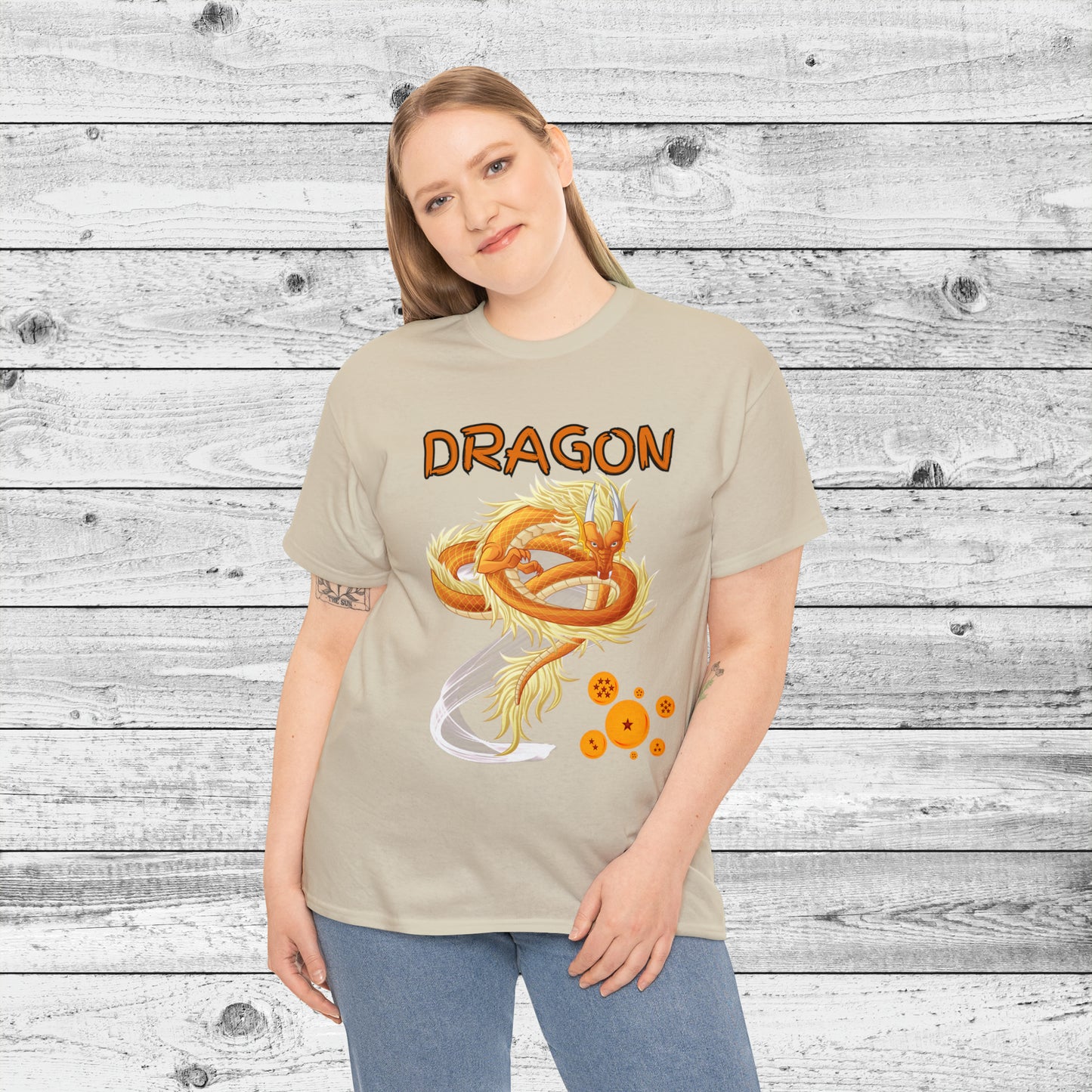 Unisex Heavy Cotton Tee Dragon Monkey Kid Stars