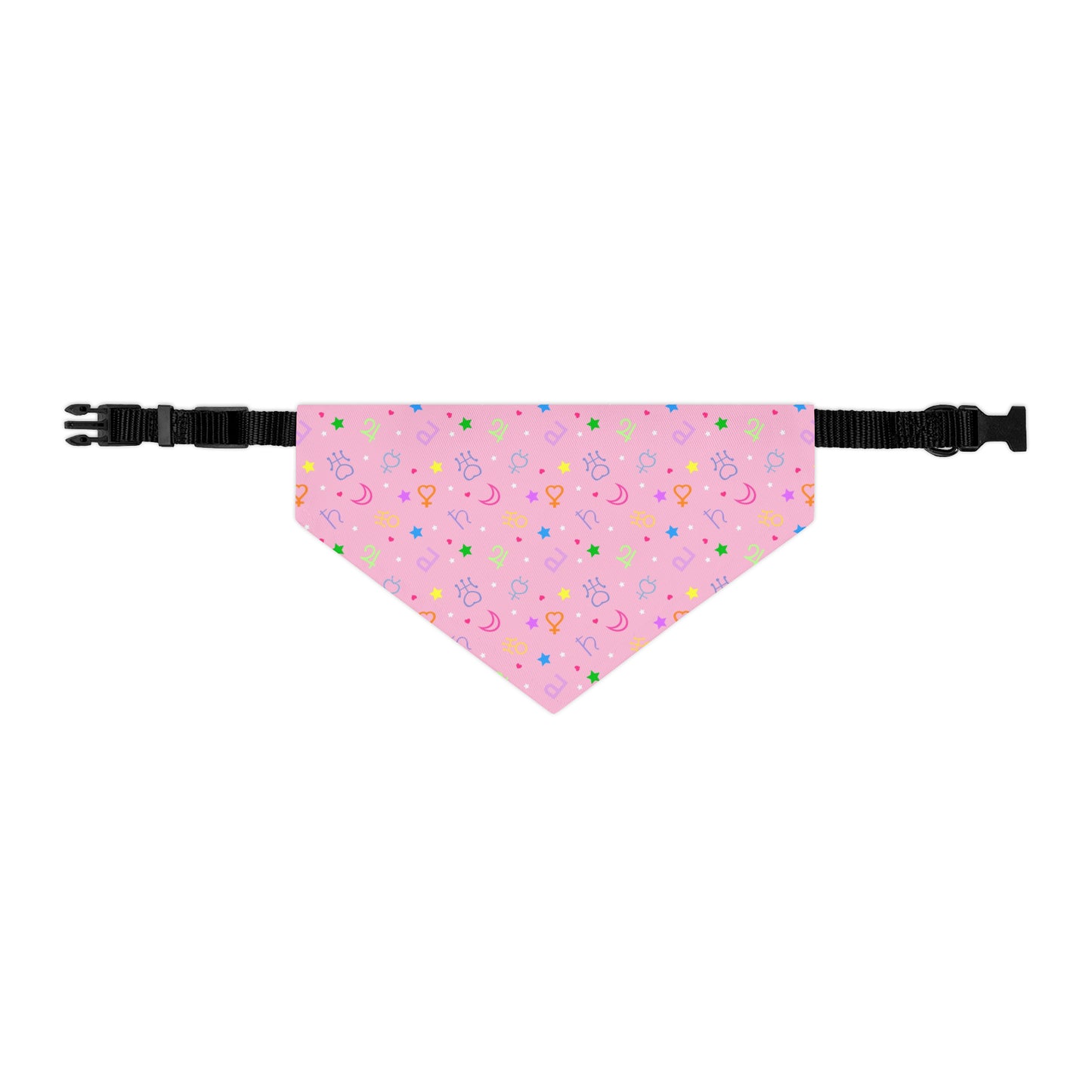 Moon Anime Symbols Pet Bandana Moon Wands Collar, kawaii lolita style pink anime pet cosplay, dog bandana