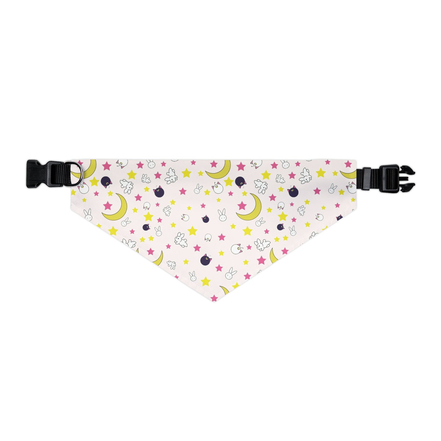 Bunny and Stars Moon Anime Pet Bandana pink cosplay collar