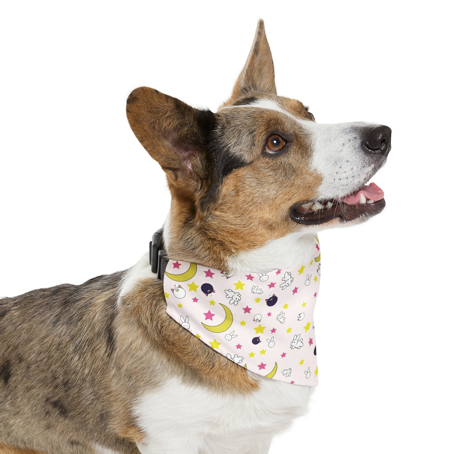 Bunny and Stars Moon Anime Pet Bandana pink cosplay collar