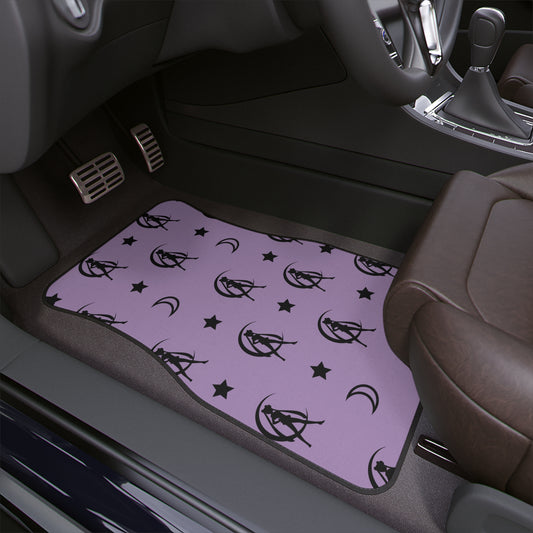 Car Floor Mats, 1pc Silhouette Purple and Black Moon