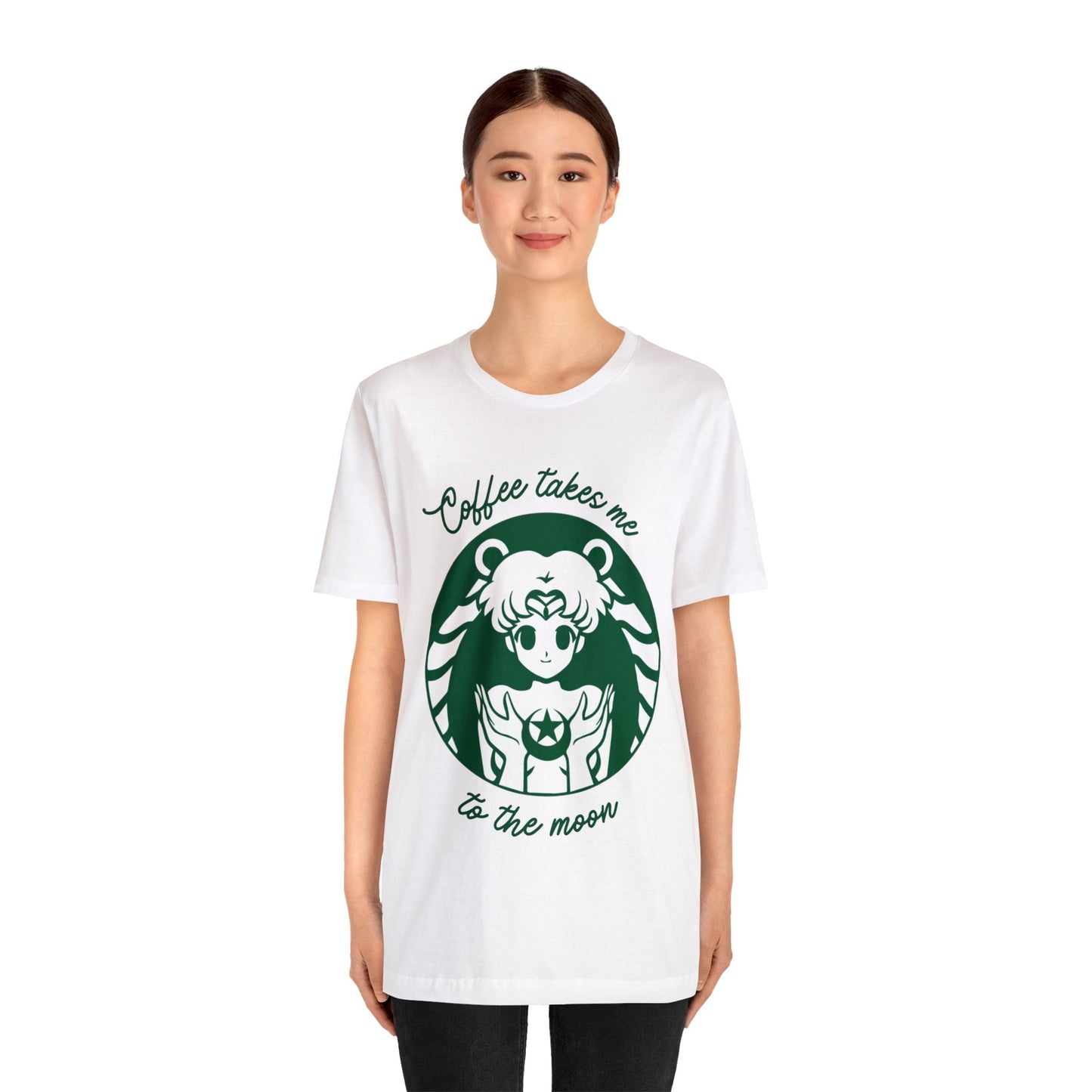Unisex Jersey Short Sleeve Tee anime coffee moon sailor girl cosplay theme otaku t-shirts