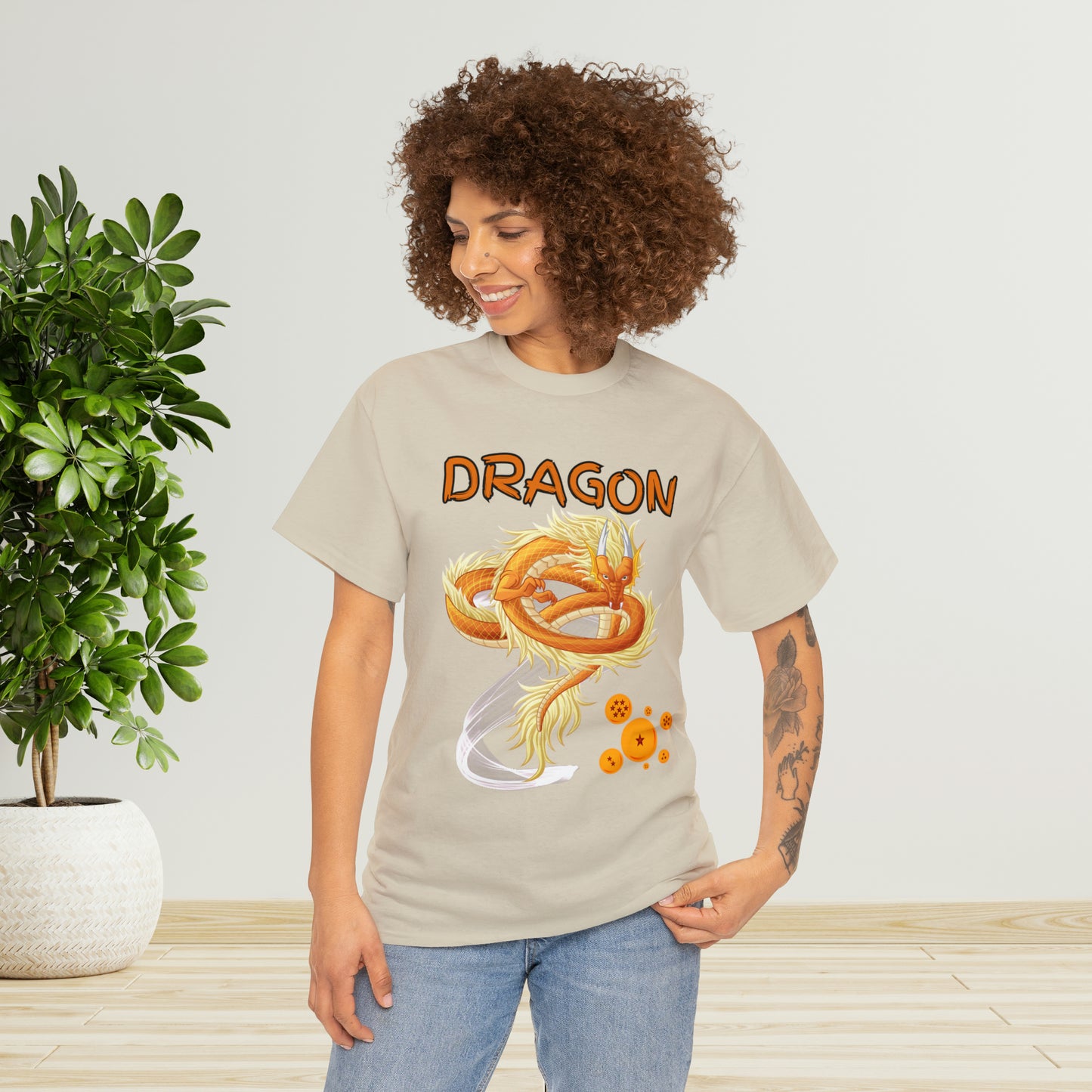 Unisex Heavy Cotton Tee Dragon Monkey Kid Stars