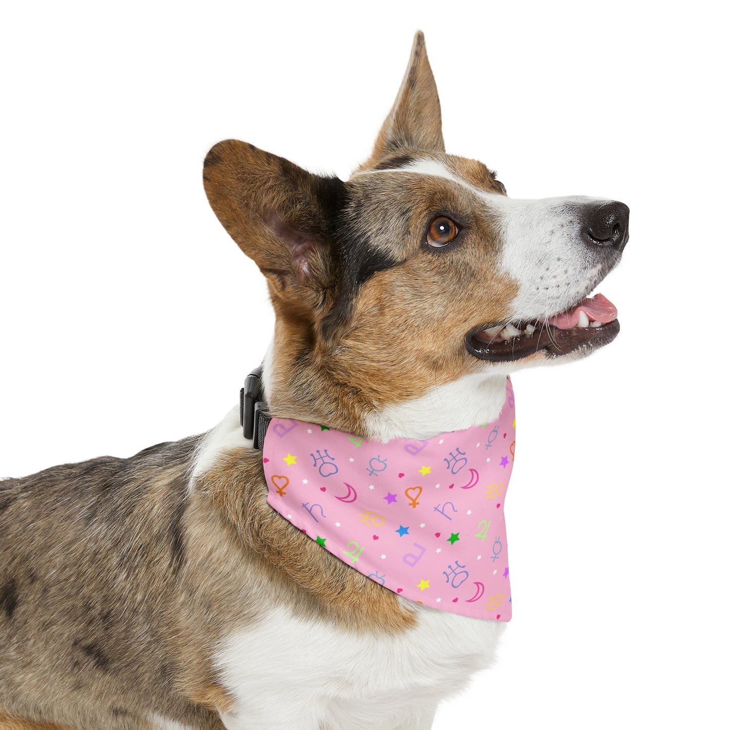 Moon Anime Symbols Pet Bandana Moon Wands Collar, kawaii lolita style pink anime pet cosplay, dog bandana
