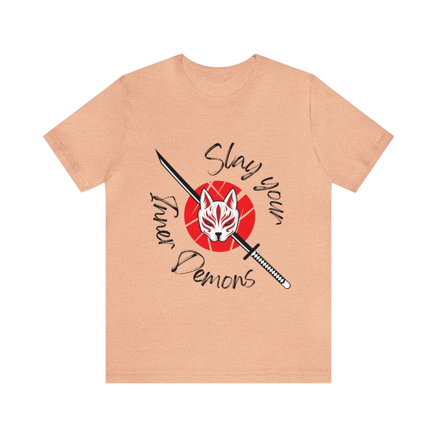 Unisex Jersey Short Sleeve Tee anime demon katana cat mask cosplay theme otaku t-shirts