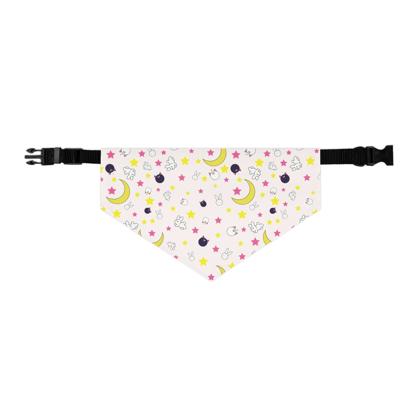 Bunny and Stars Moon Anime Pet Bandana pink cosplay collar