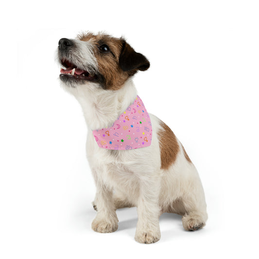 Moon Anime Symbols Pet Bandana Moon Wands Collar, kawaii lolita style pink anime pet cosplay, dog bandana