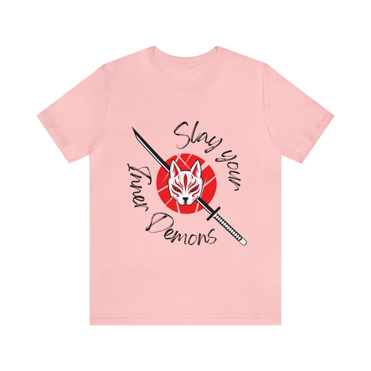 Unisex Jersey Short Sleeve Tee anime demon katana cat mask cosplay theme otaku t-shirts
