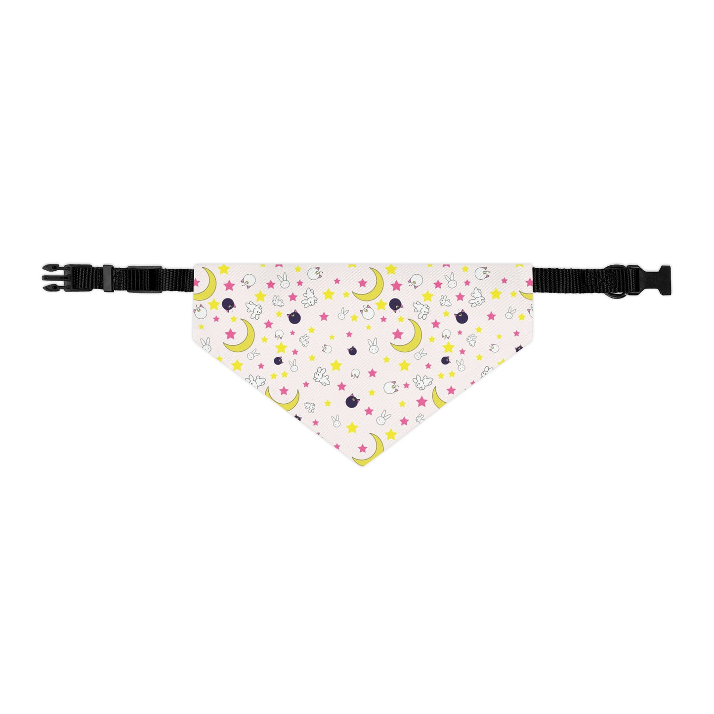 Bunny and Stars Moon Anime Pet Bandana pink cosplay collar