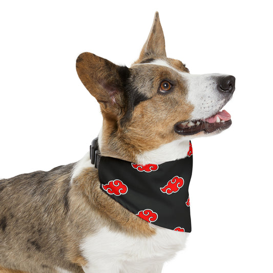 Red Cloud Akatsuki Anime Pet Bandana jutsu ninja collar cosplay dog black and red cartoon