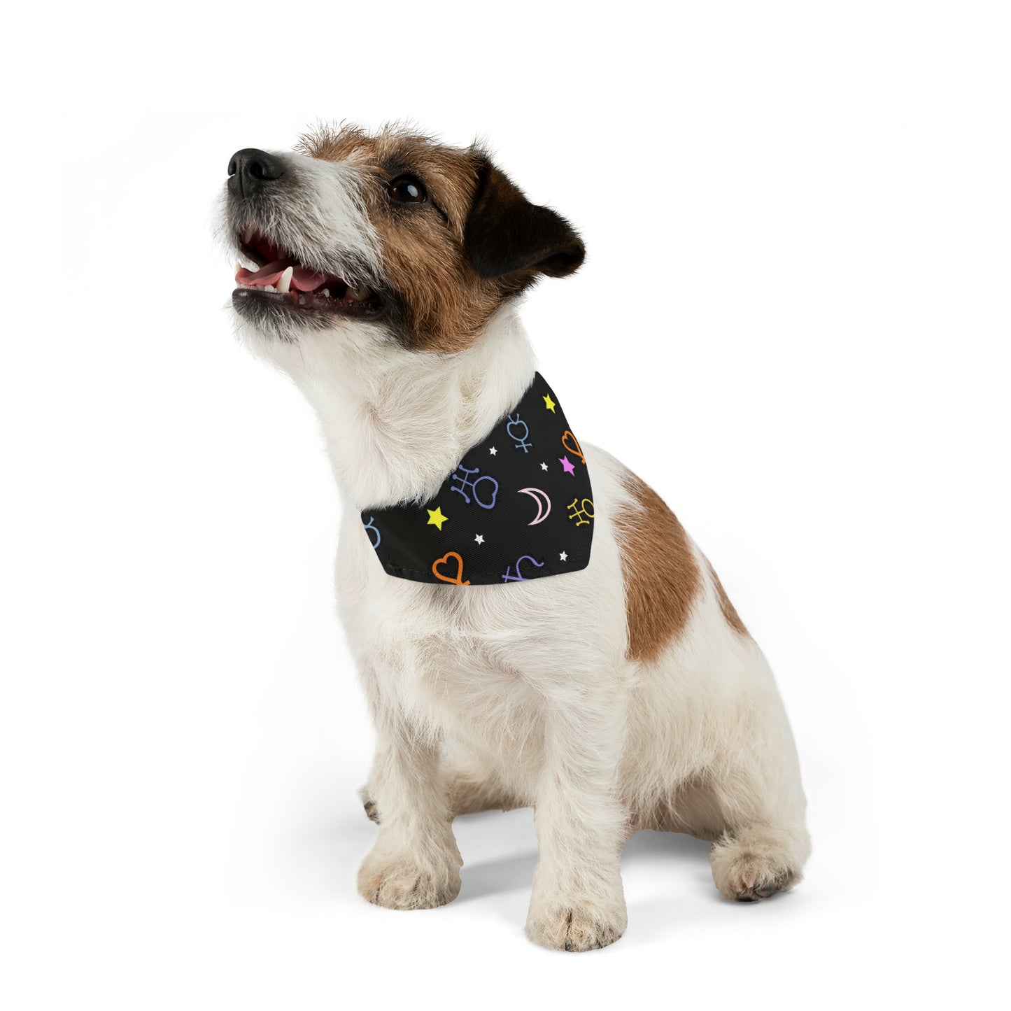 Pet Bandana Moon Symbols Collar, scouts, anime pet cosplay, black bandana