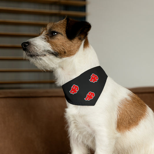 Red Cloud Akatsuki Anime Pet Bandana jutsu ninja collar cosplay dog black and red cartoon