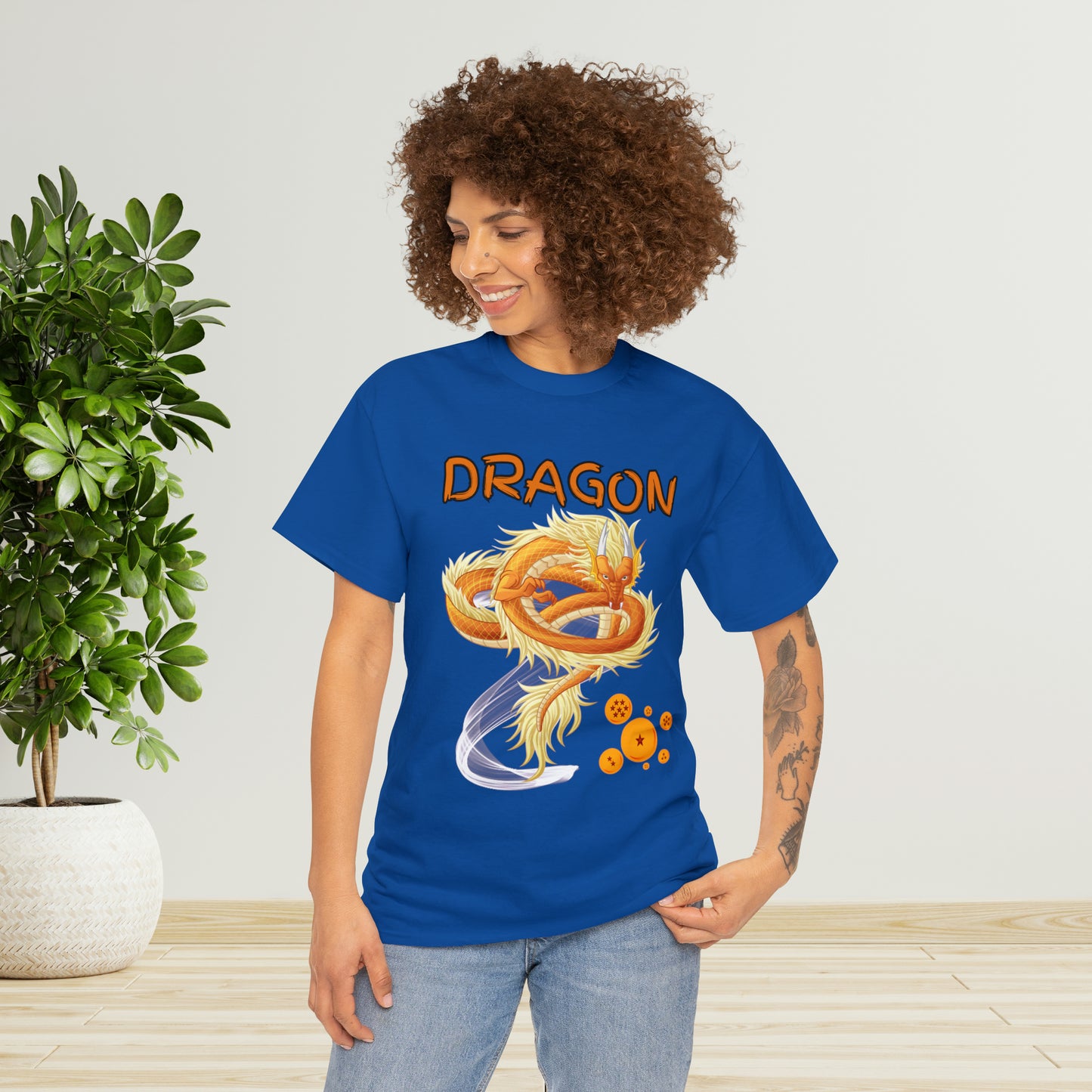 Unisex Heavy Cotton Tee Dragon Monkey Kid Stars