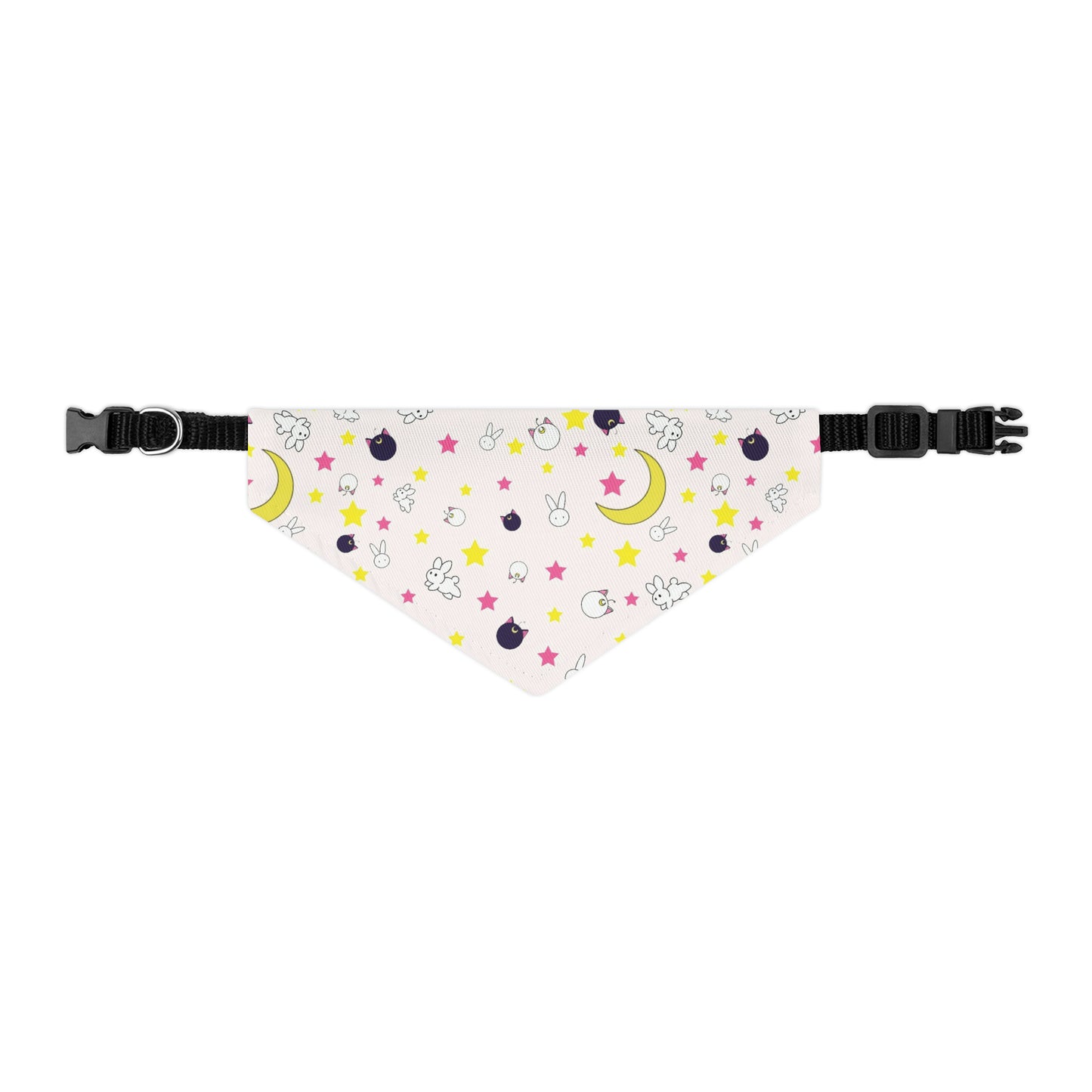 Bunny and Stars Moon Anime Pet Bandana pink cosplay collar