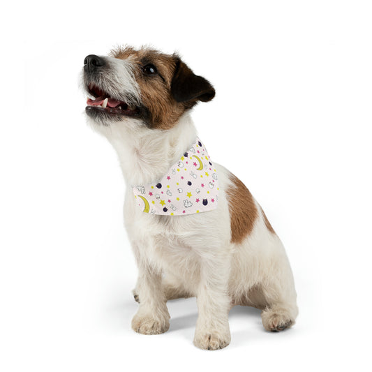 Bunny and Stars Moon Anime Pet Bandana pink cosplay collar