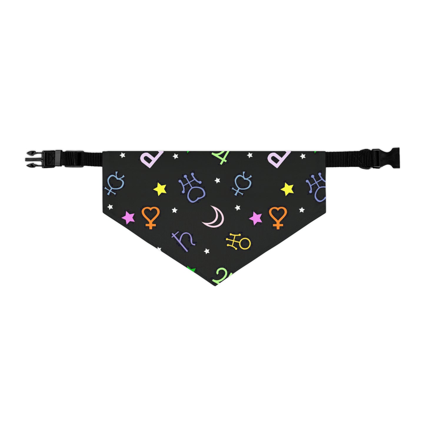 Pet Bandana Moon Symbols Collar, scouts, anime pet cosplay, black bandana