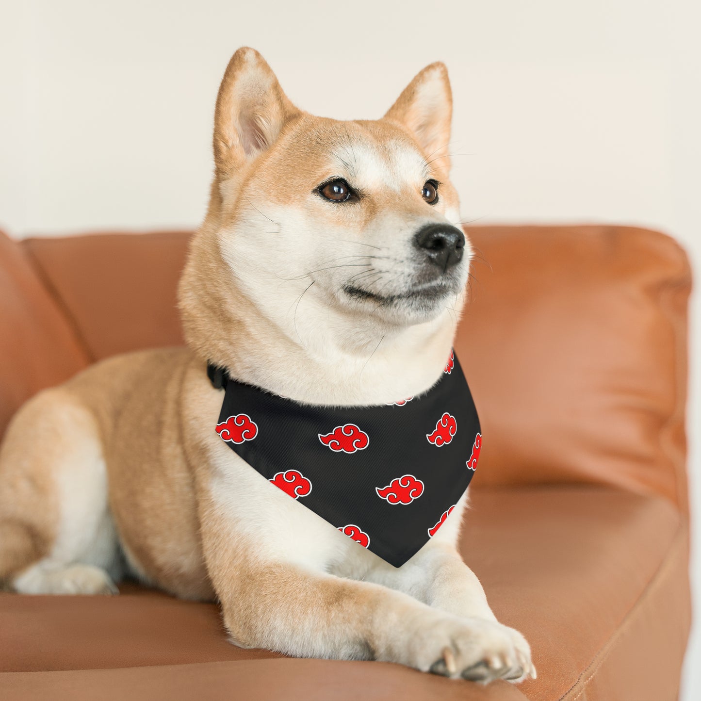 Red Cloud Akatsuki Anime Pet Bandana jutsu ninja collar cosplay dog black and red cartoon