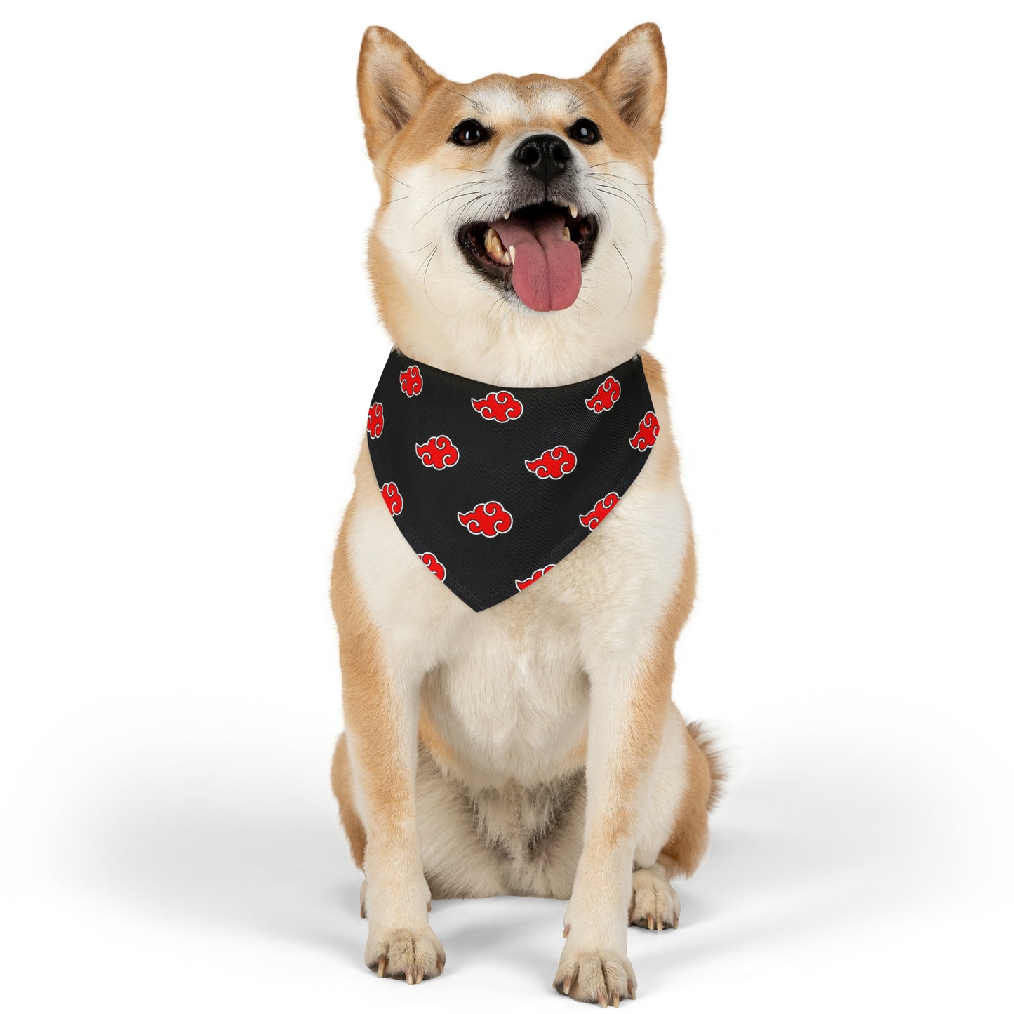Red Cloud Akatsuki Anime Pet Bandana jutsu ninja collar cosplay dog black and red cartoon