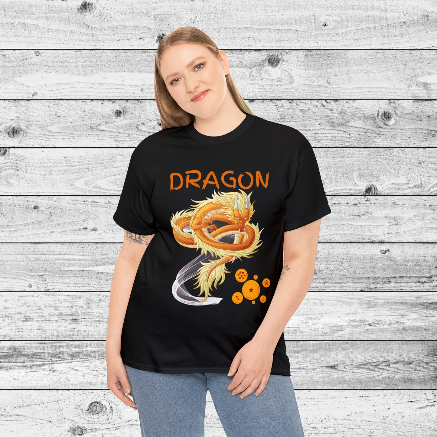 Unisex Heavy Cotton Tee Dragon Monkey Kid Stars