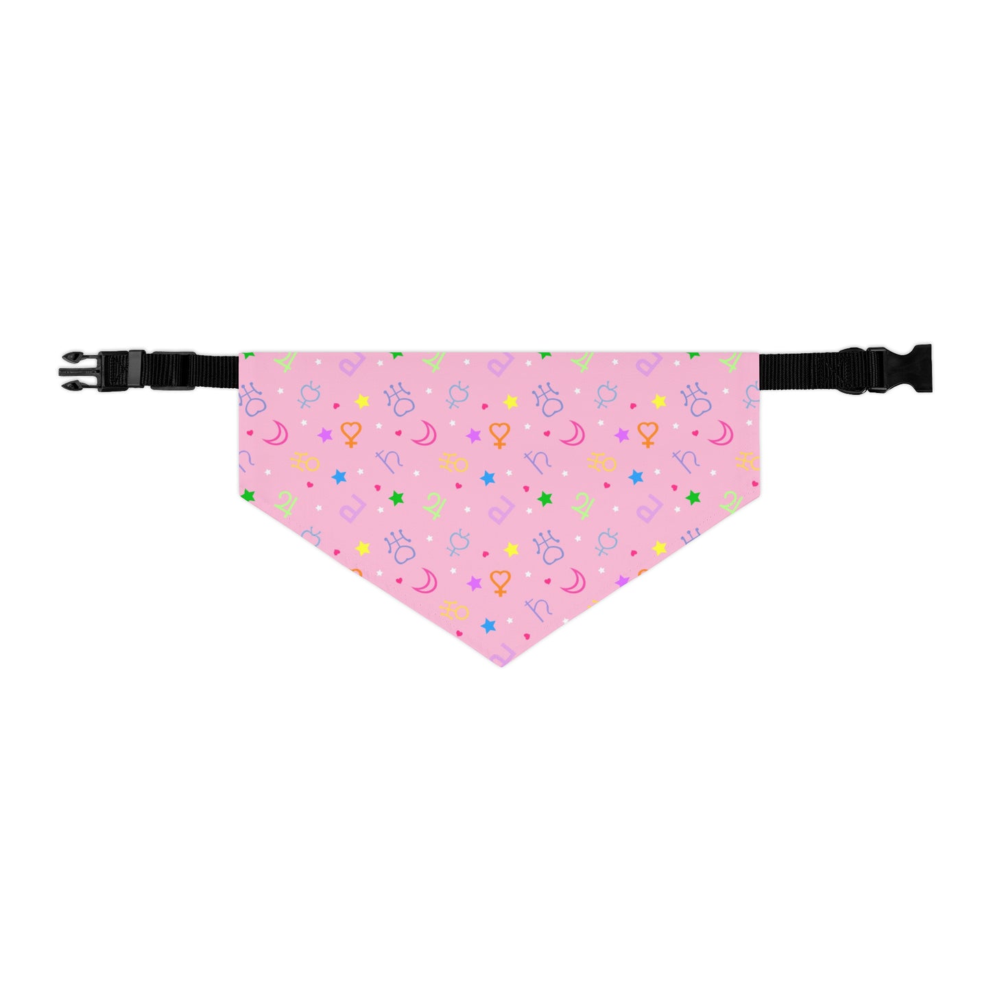 Moon Anime Symbols Pet Bandana Moon Wands Collar, kawaii lolita style pink anime pet cosplay, dog bandana