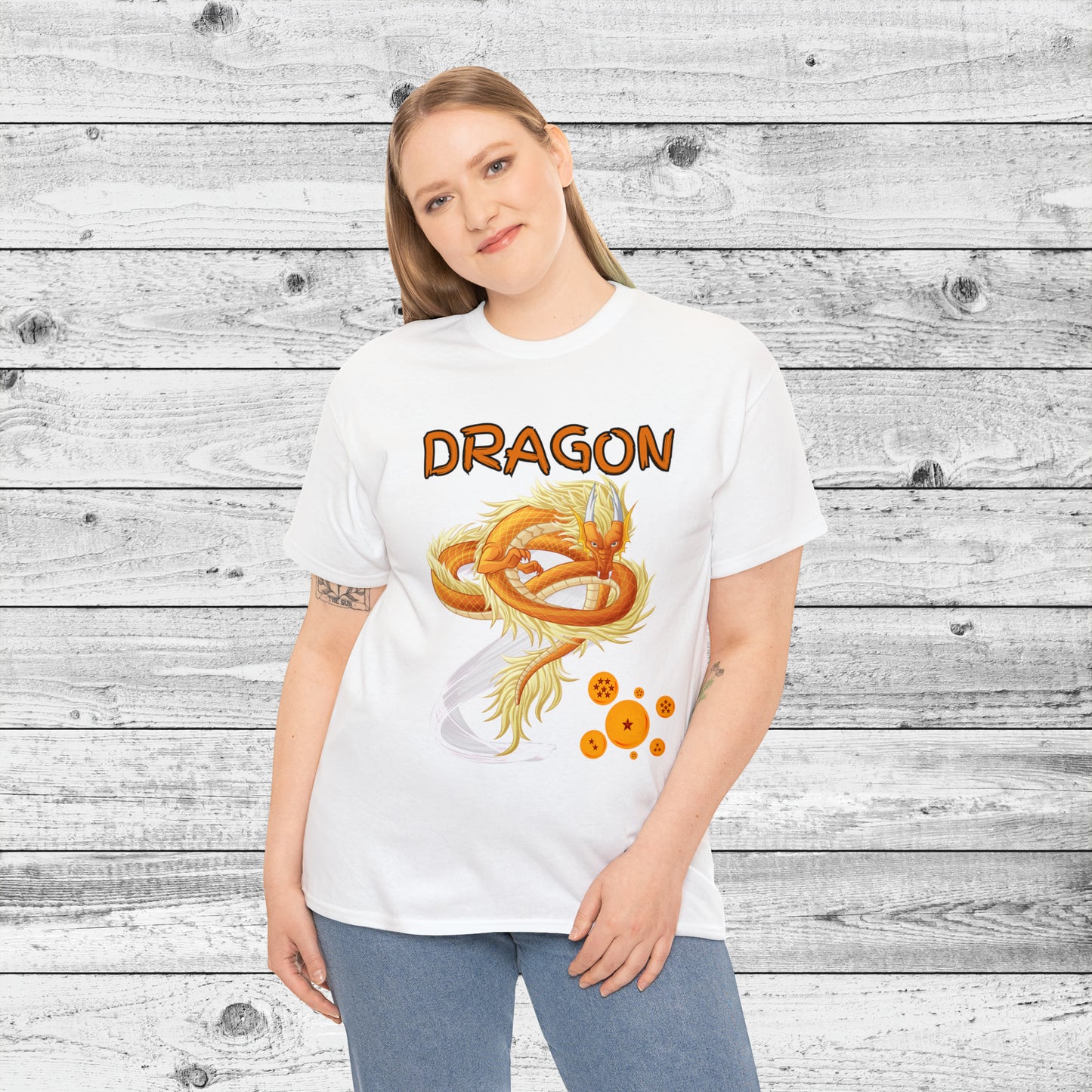 Unisex Heavy Cotton Tee Dragon Monkey Kid Stars
