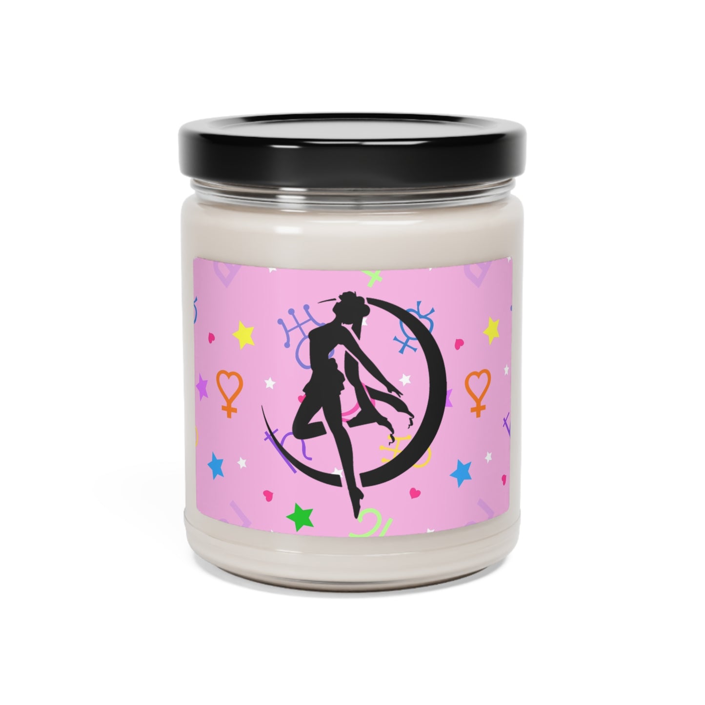Sailor Symbols Planets Magical Girls Scented Soy Candle, Pink, anime, kawaii, cosplay, natural soy wax 9oz