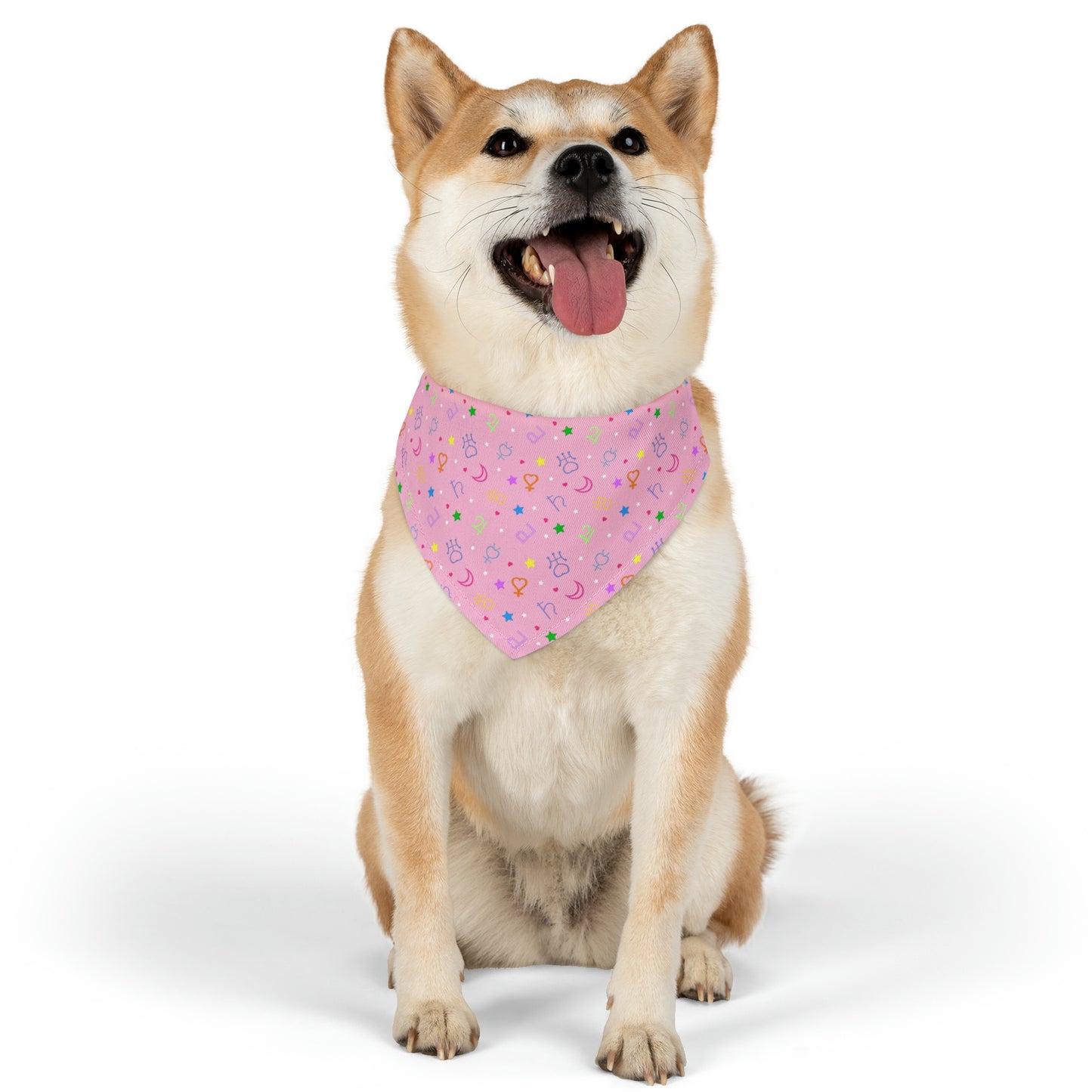 Moon Anime Symbols Pet Bandana Moon Wands Collar, kawaii lolita style pink anime pet cosplay, dog bandana