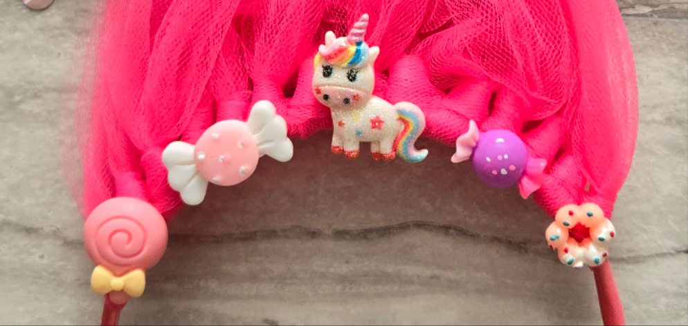 Headband tulle hair fairy creature kids band candy girls pink hair accessories troll hair