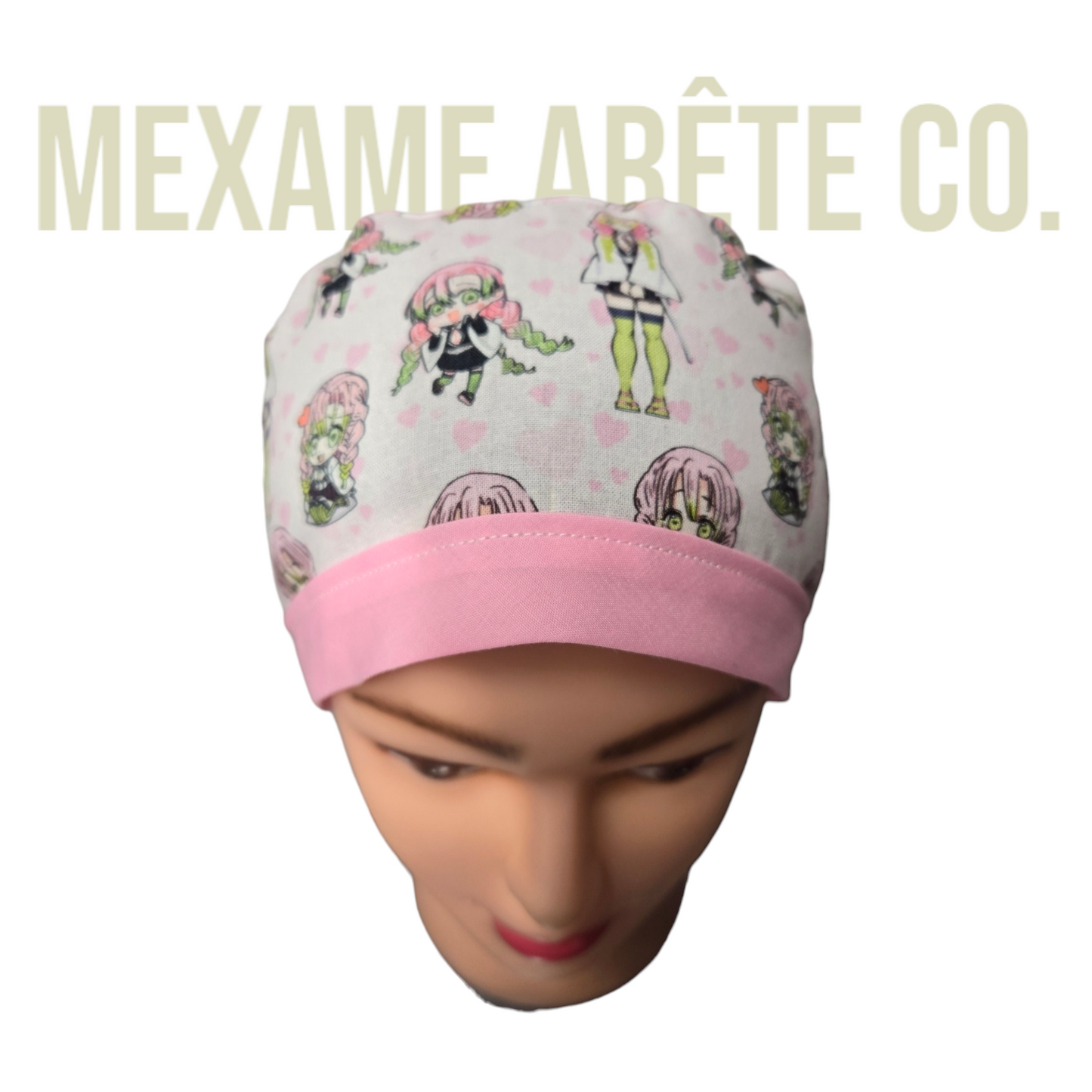 Ponytail Scrub Cap Traditional Kimomo Pink Mitsu