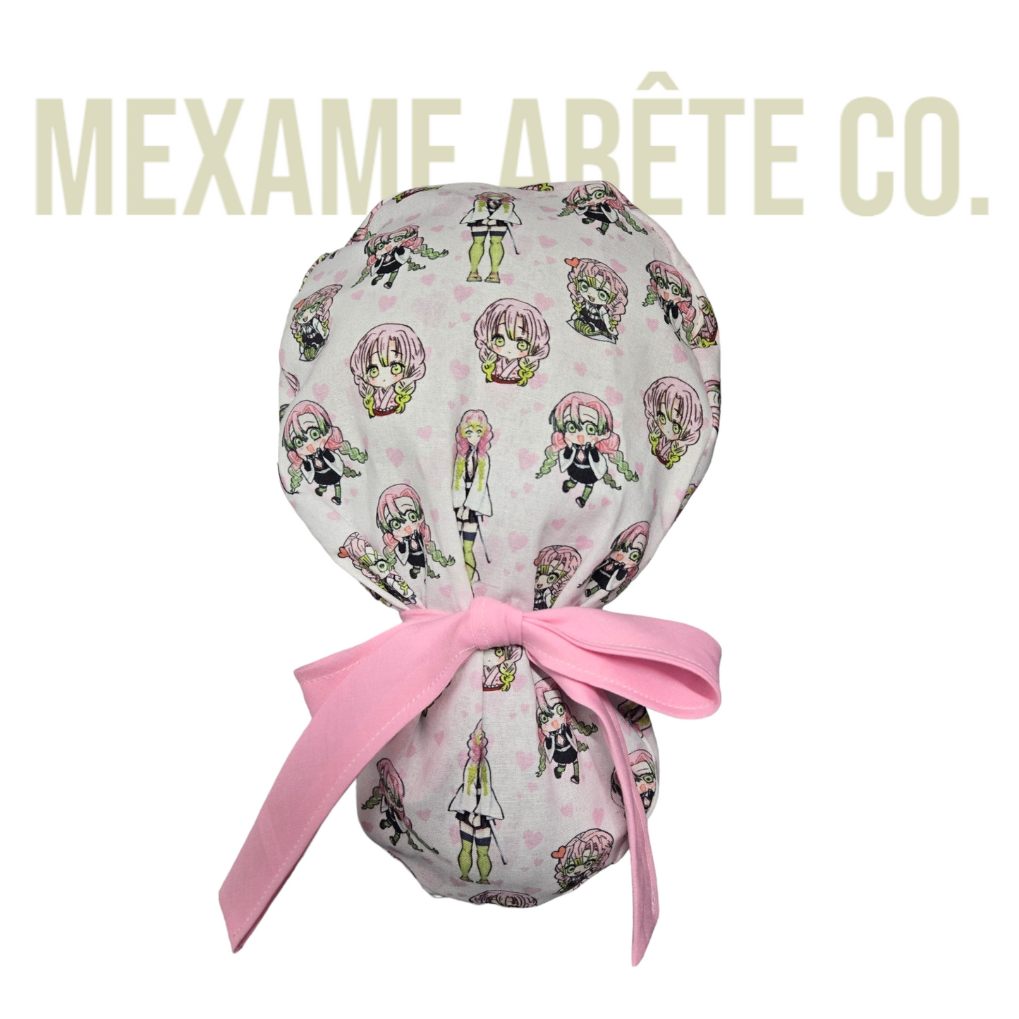 Ponytail Scrub Cap Traditional Kimomo Pink Mitsu