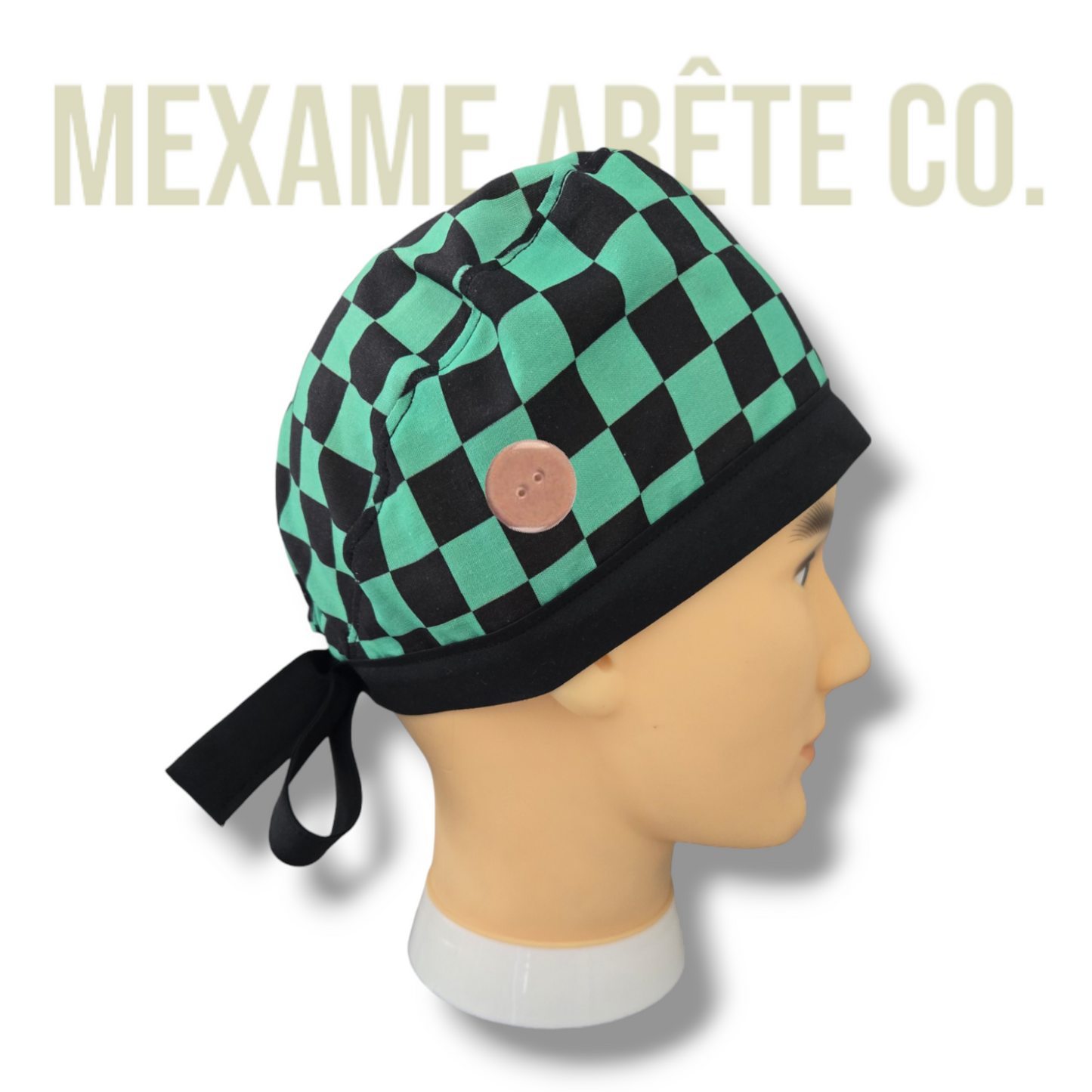 Color Band Short Hair Scrub Cap Tanjiro Small checkers
