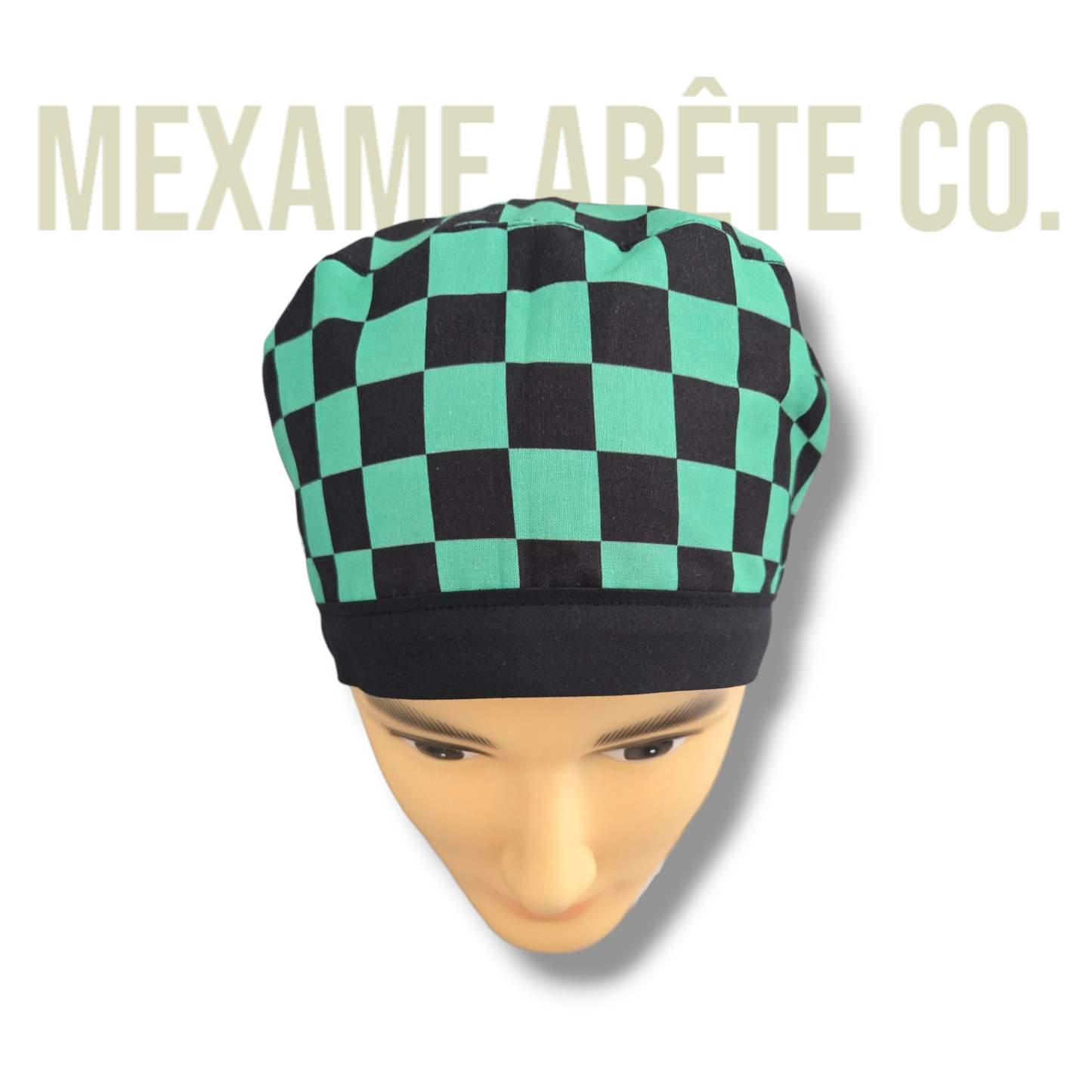 Color Band Short Hair Scrub Cap Tanjiro Small checkers