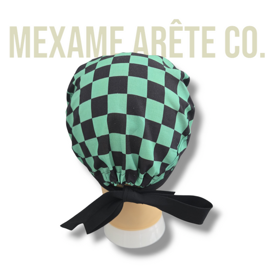 Color Band Short Hair Scrub Cap Tanjiro Small checkers