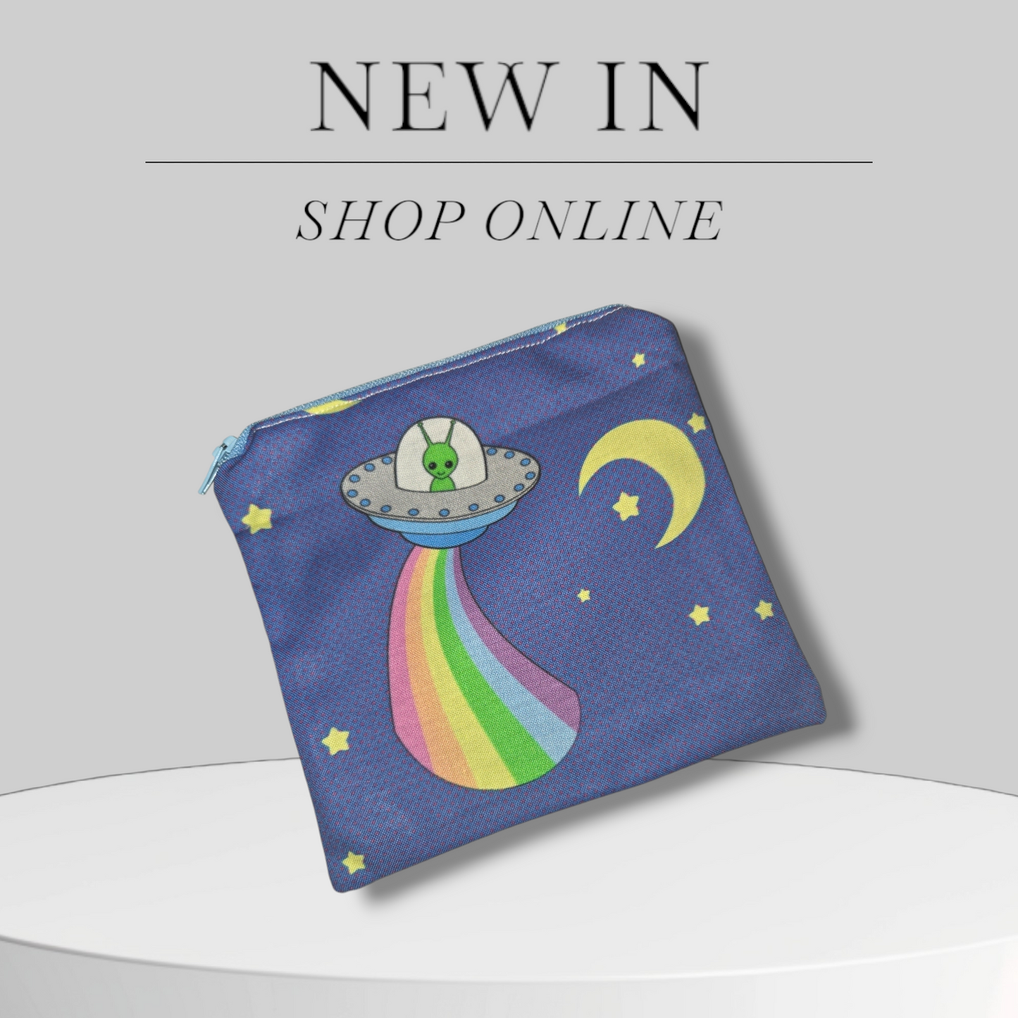 Small Hand Bag UFO Alien Rainbow