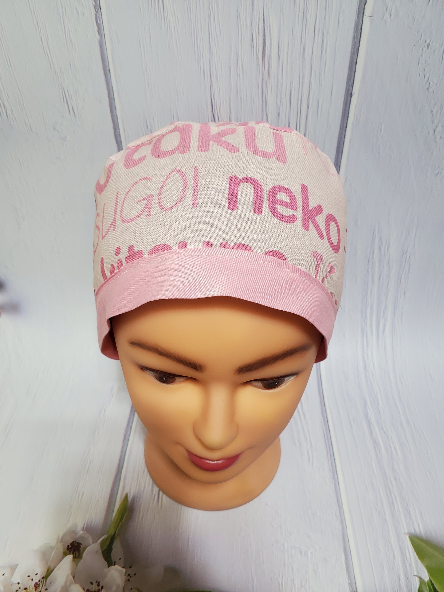 Gorro Médico Palabras Japonesas Rosa Bebé