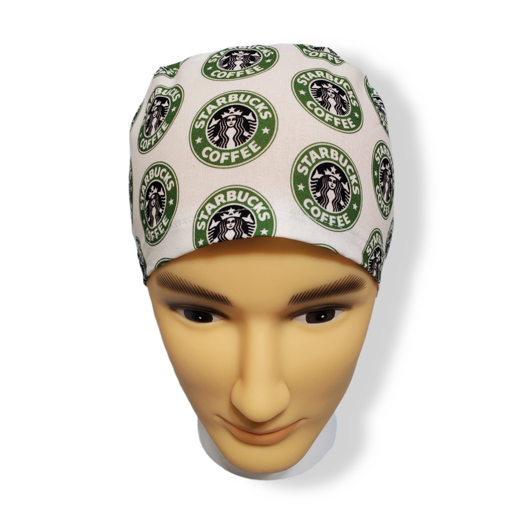 Short Hair Scrub Cap Coffee Drink Siren Stars