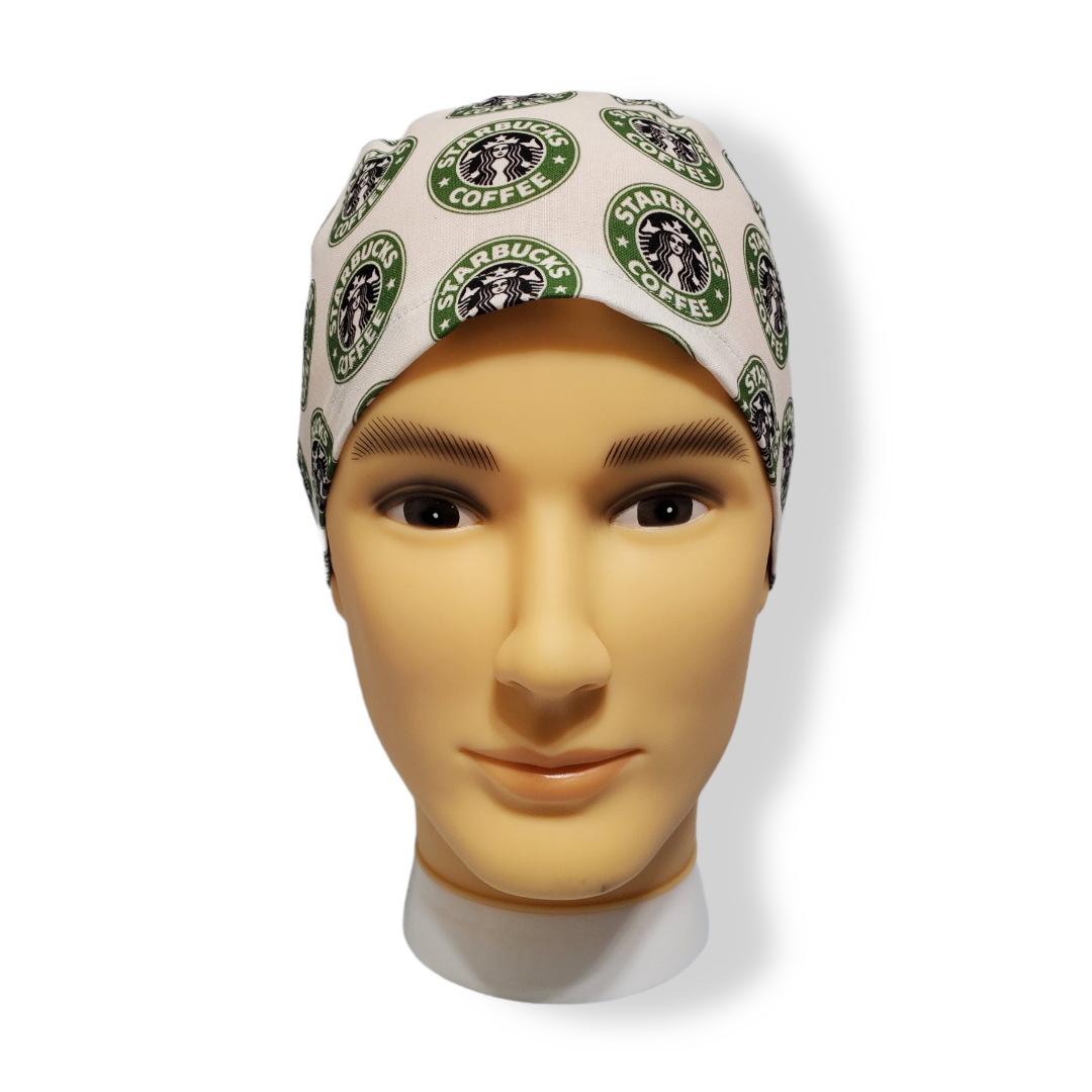 Short Hair Scrub Cap Coffee Drink Siren Stars