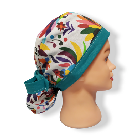 Patrón de bordado mexicano de gorro de exfoliación