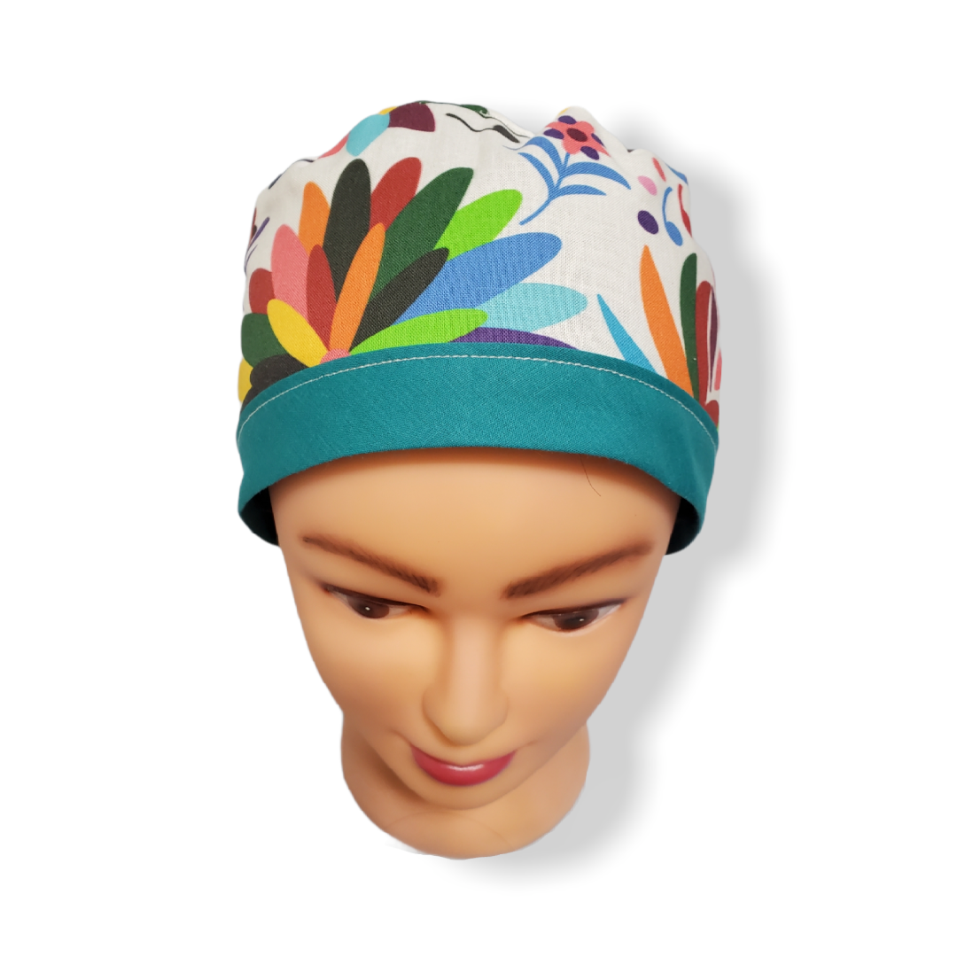 Patrón de bordado mexicano de gorro de exfoliación