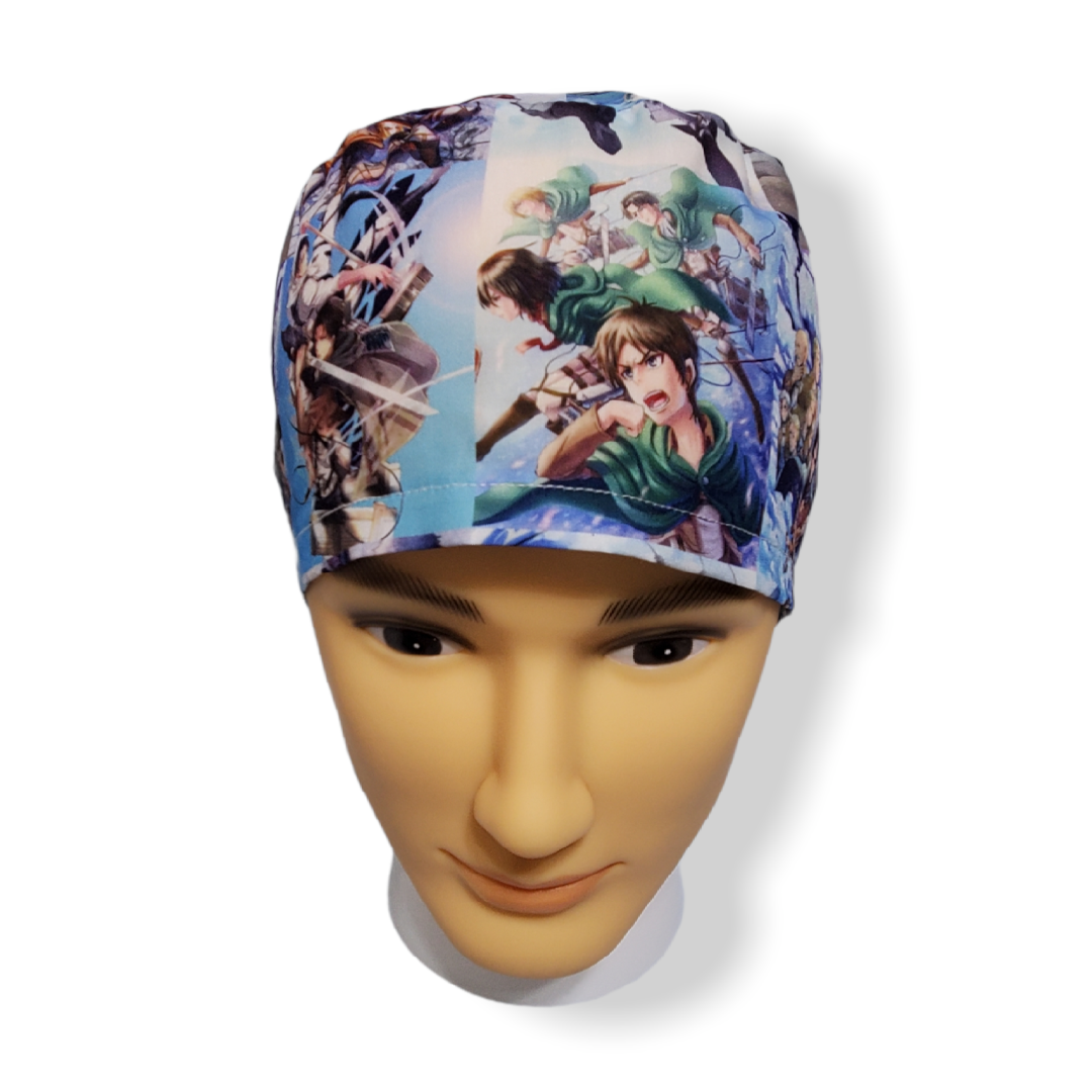 Short Hair Scrub Cap Blue Giant Attack