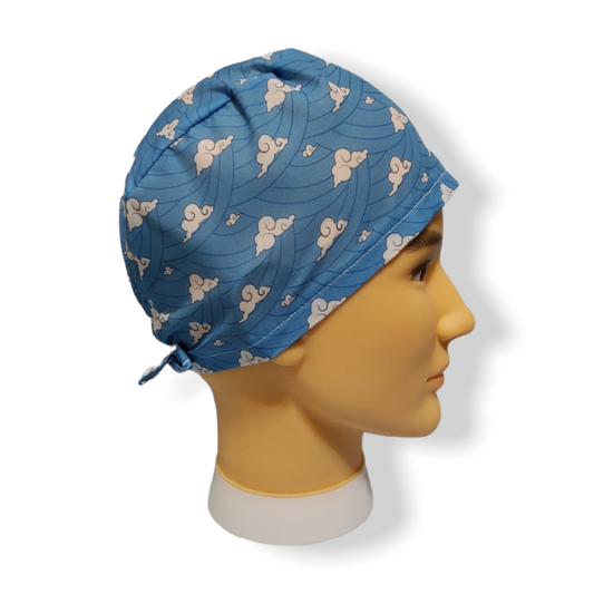Gorro Médico de Pelo Corto Kimono Tradicional Japonés Sakonji Azul